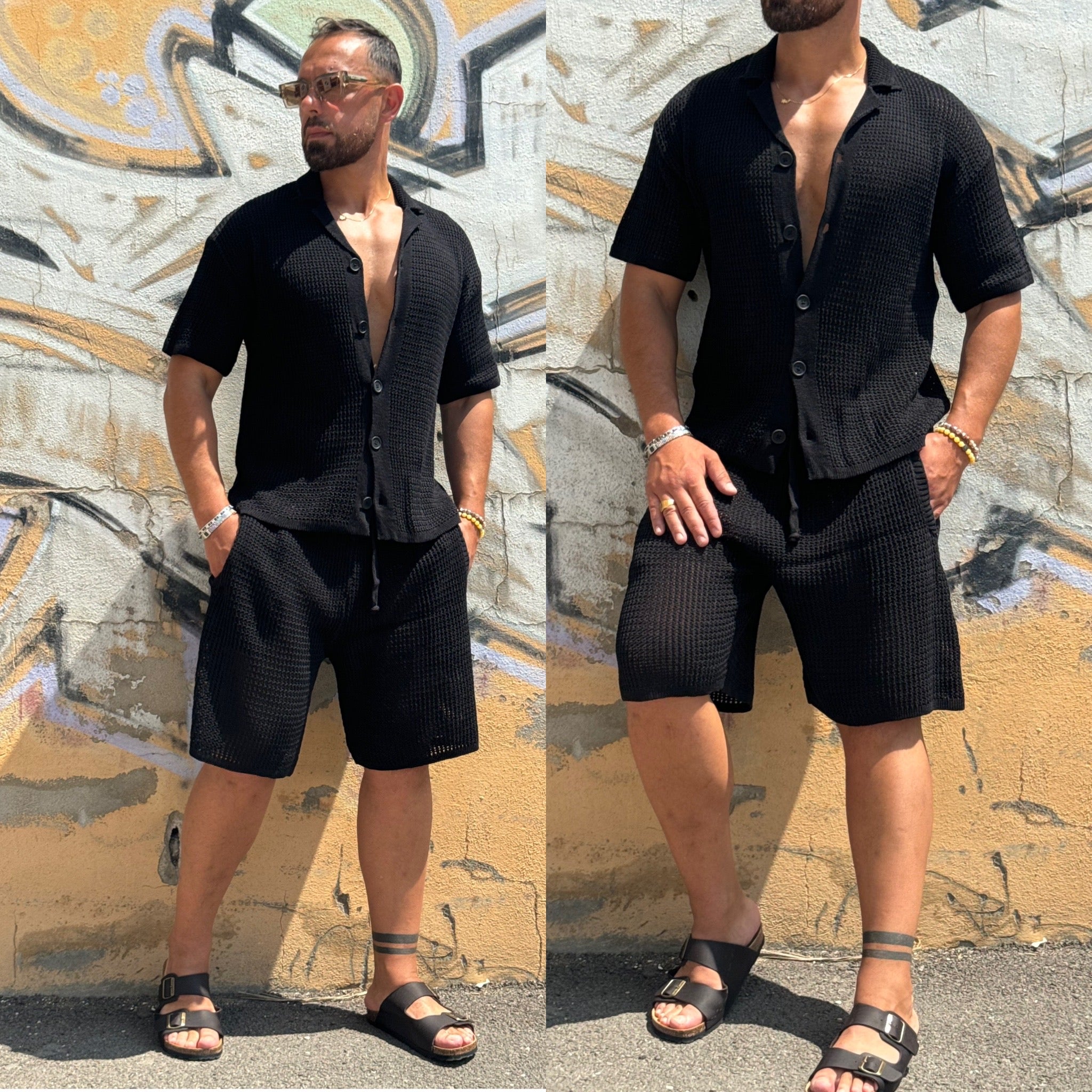 Coordinato camicia e bermuda Traforato mykonos