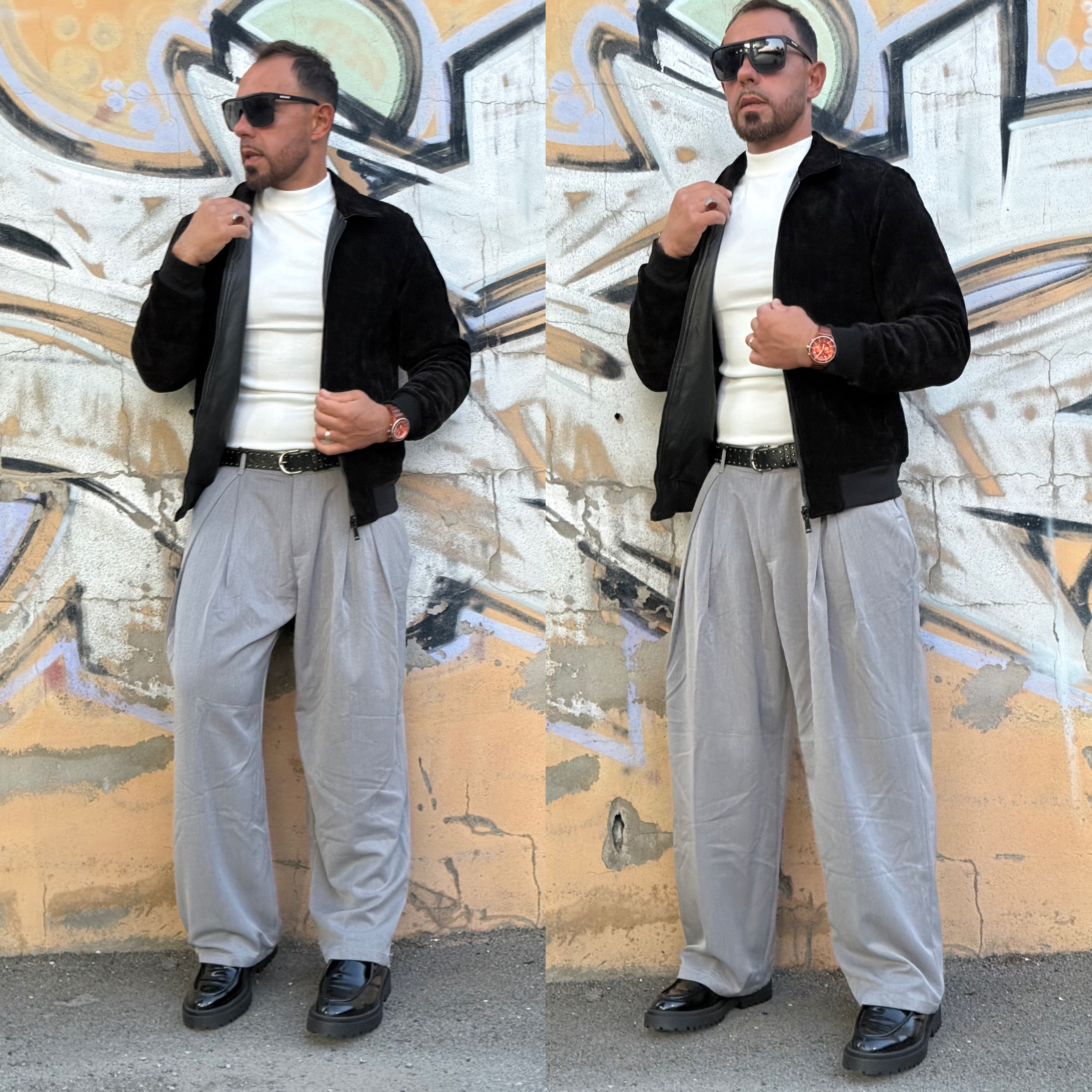 Jacket in ecopelle double face