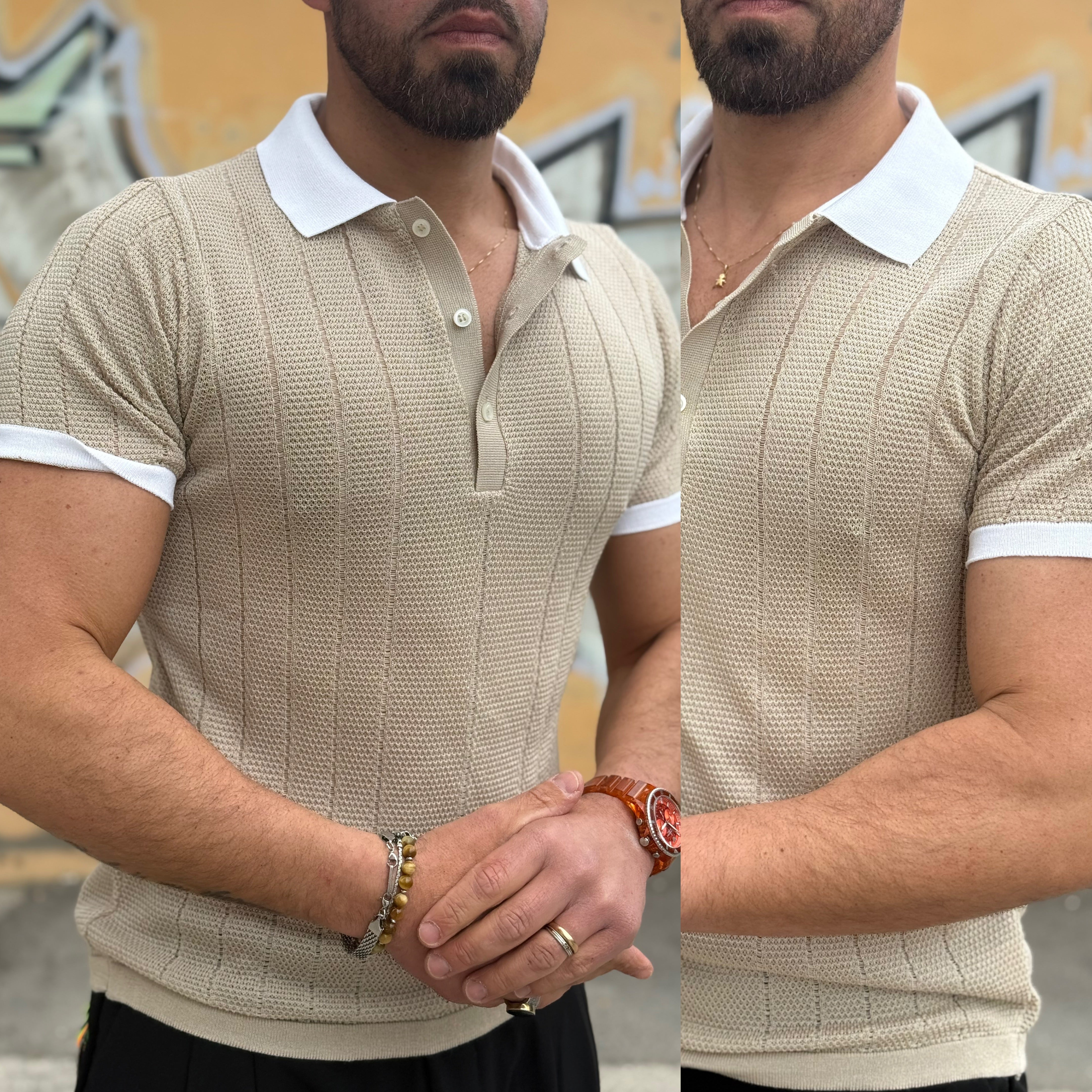 Polo traforata Slim college