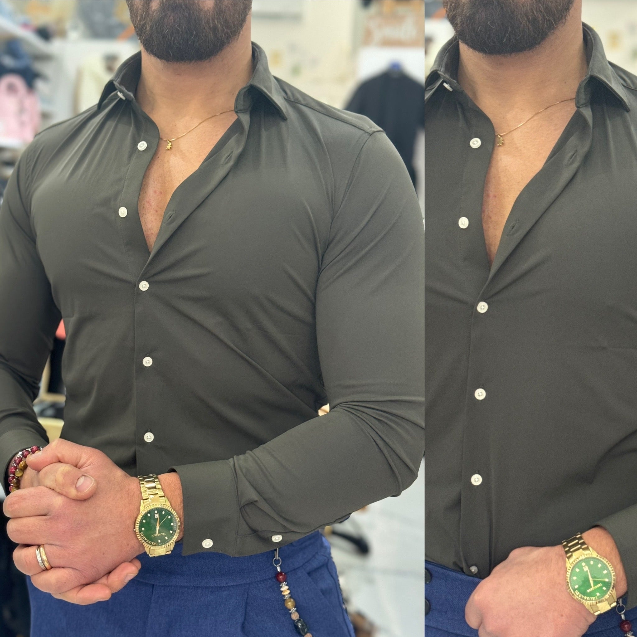 Camicia collo francese Slim Italy