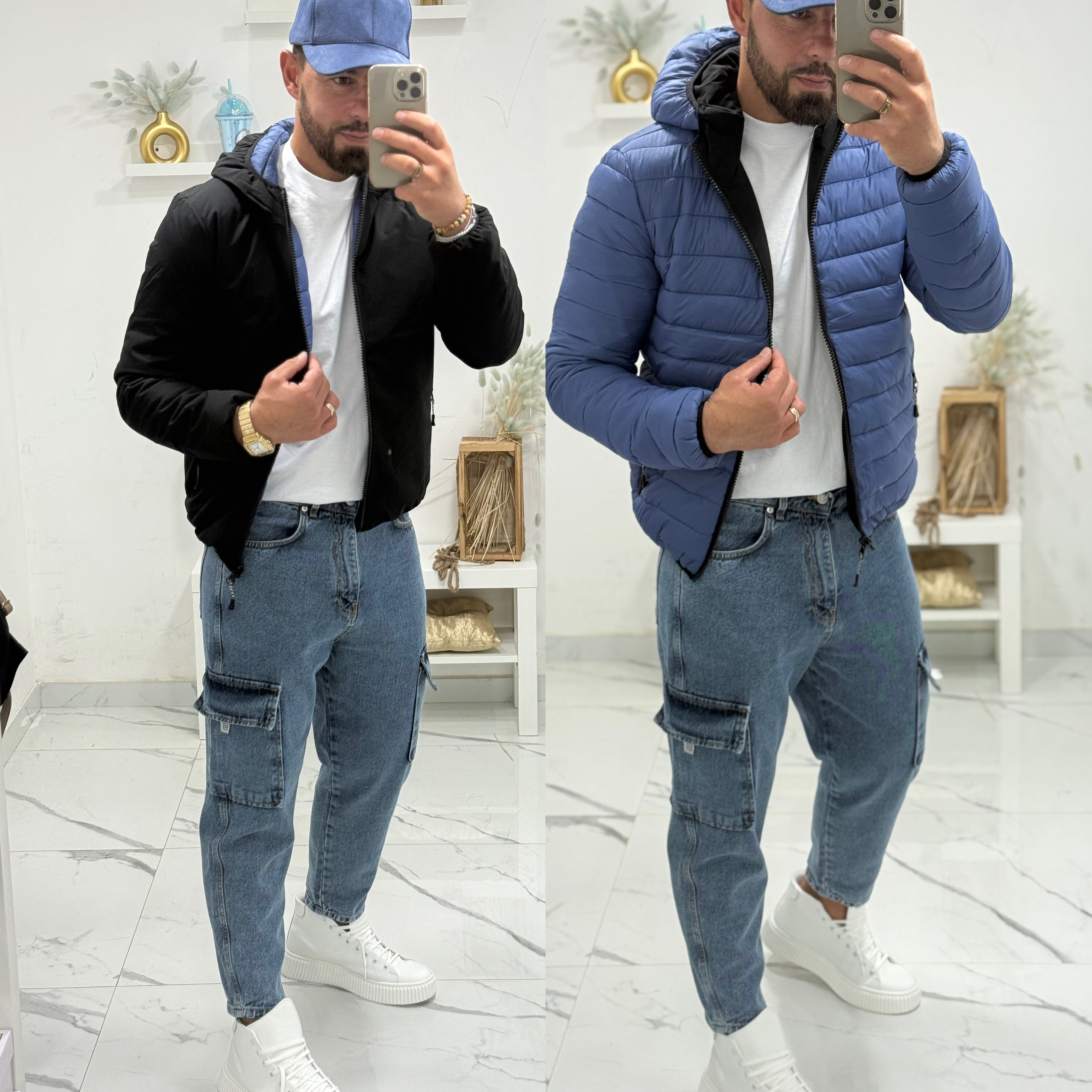 Giubbino double-face Con cappuccio Beverly