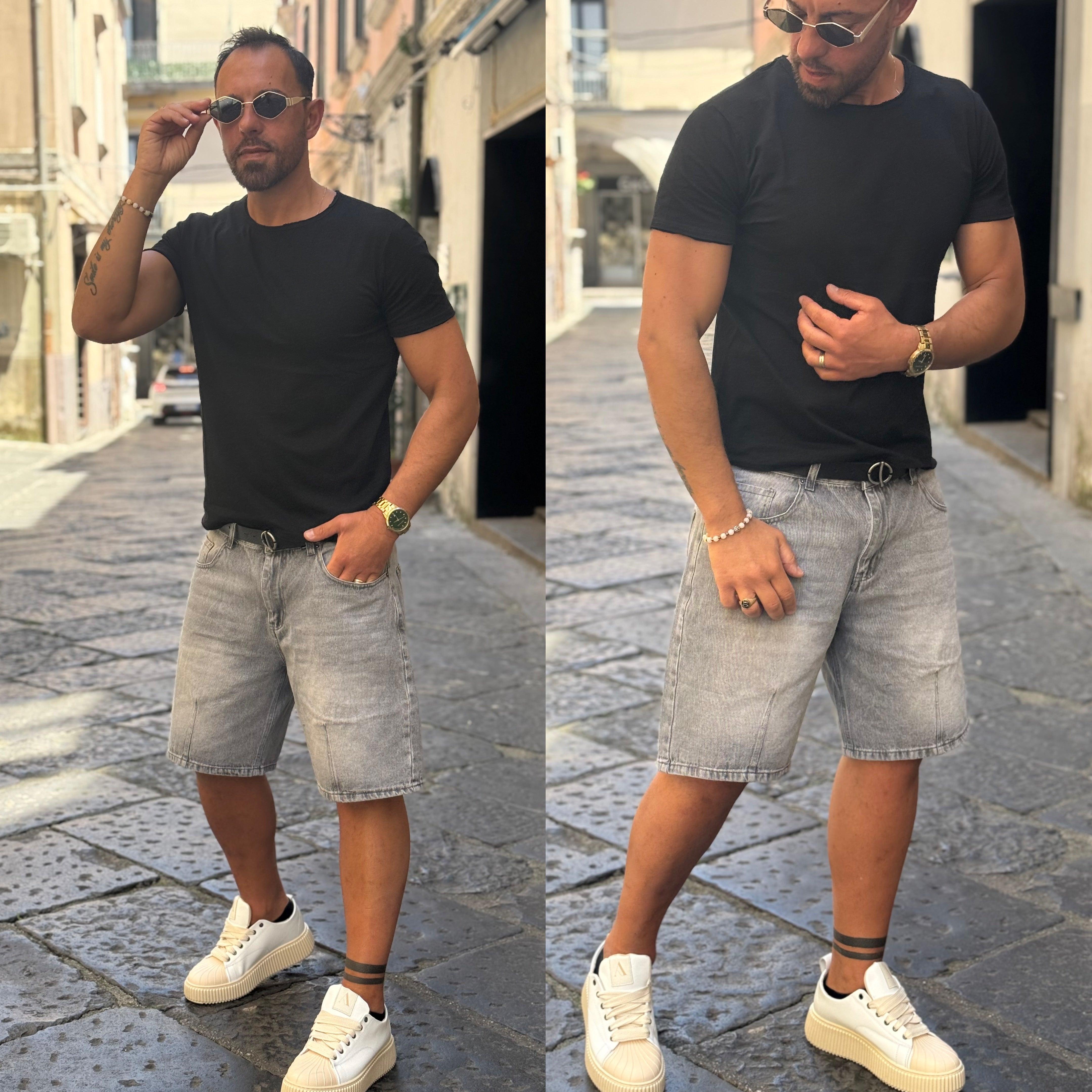 T-shirt cotone fiammato taglio vivo Ddsmile