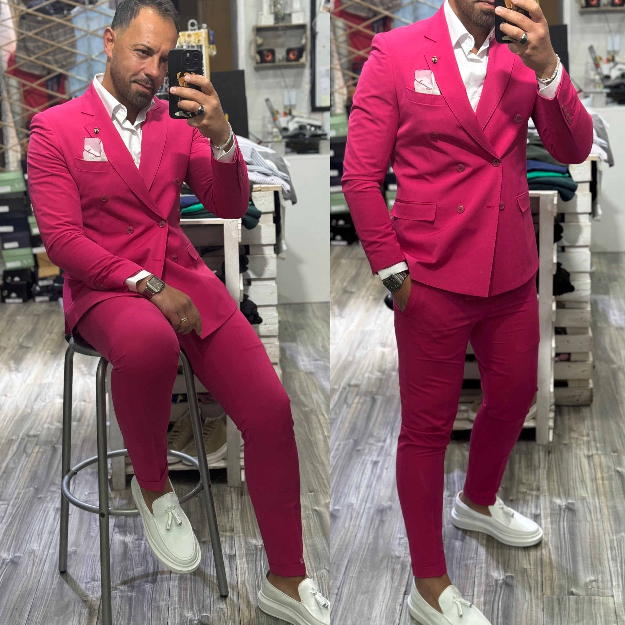Abito doppiopetto sartoriale pitti uomo bubble