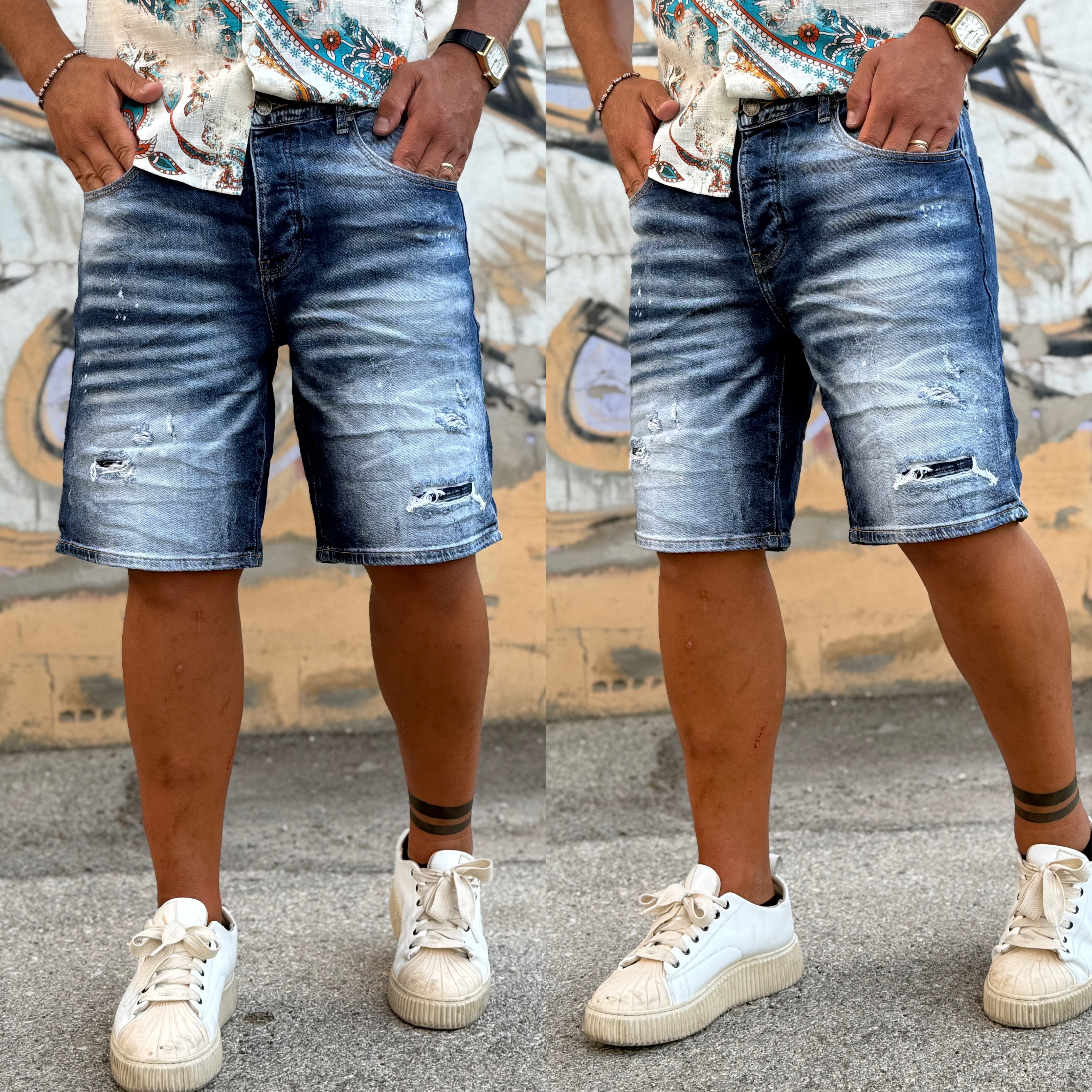 Bermuda in jeans blu denim