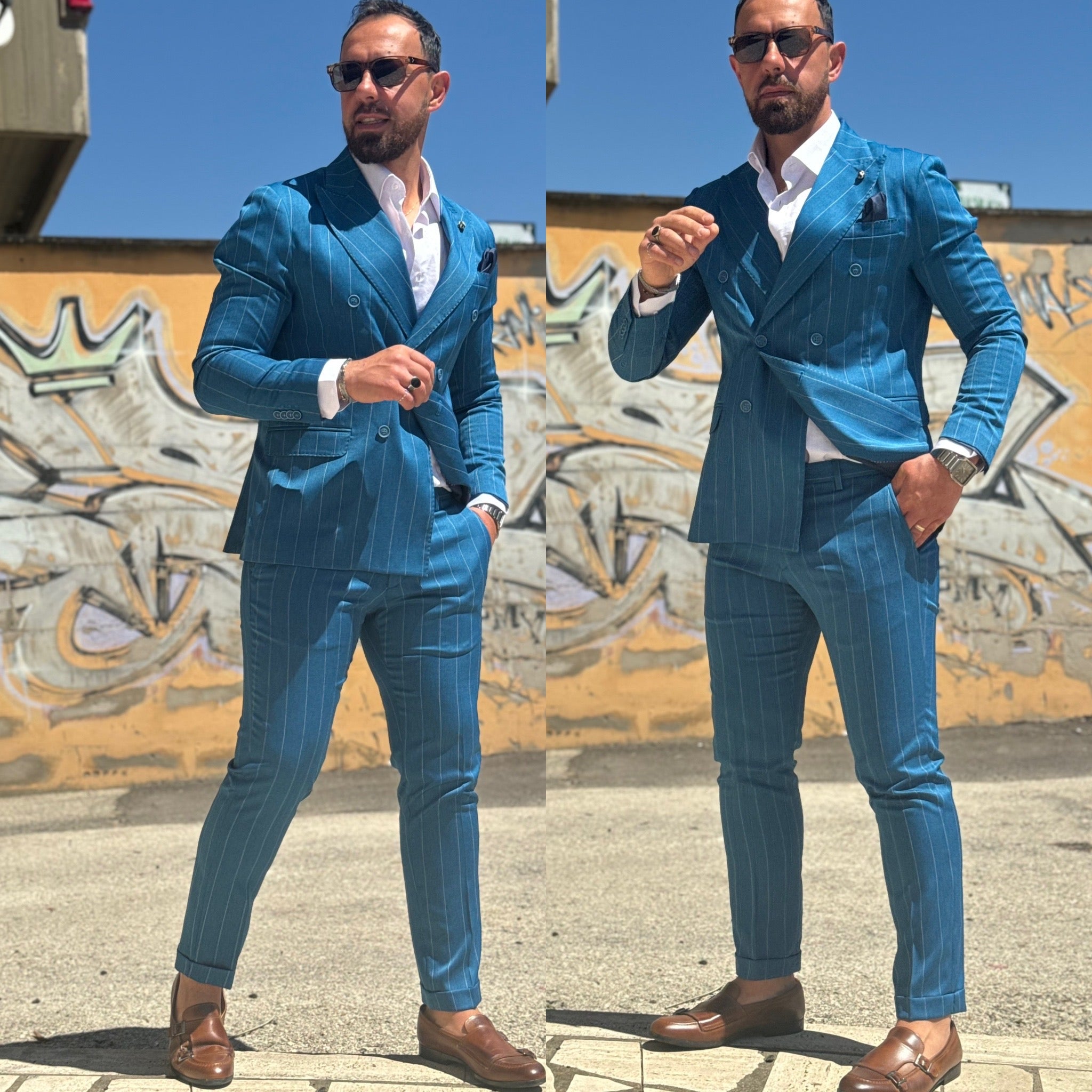 Abito gessato doppiopetto  sartoriale Milan