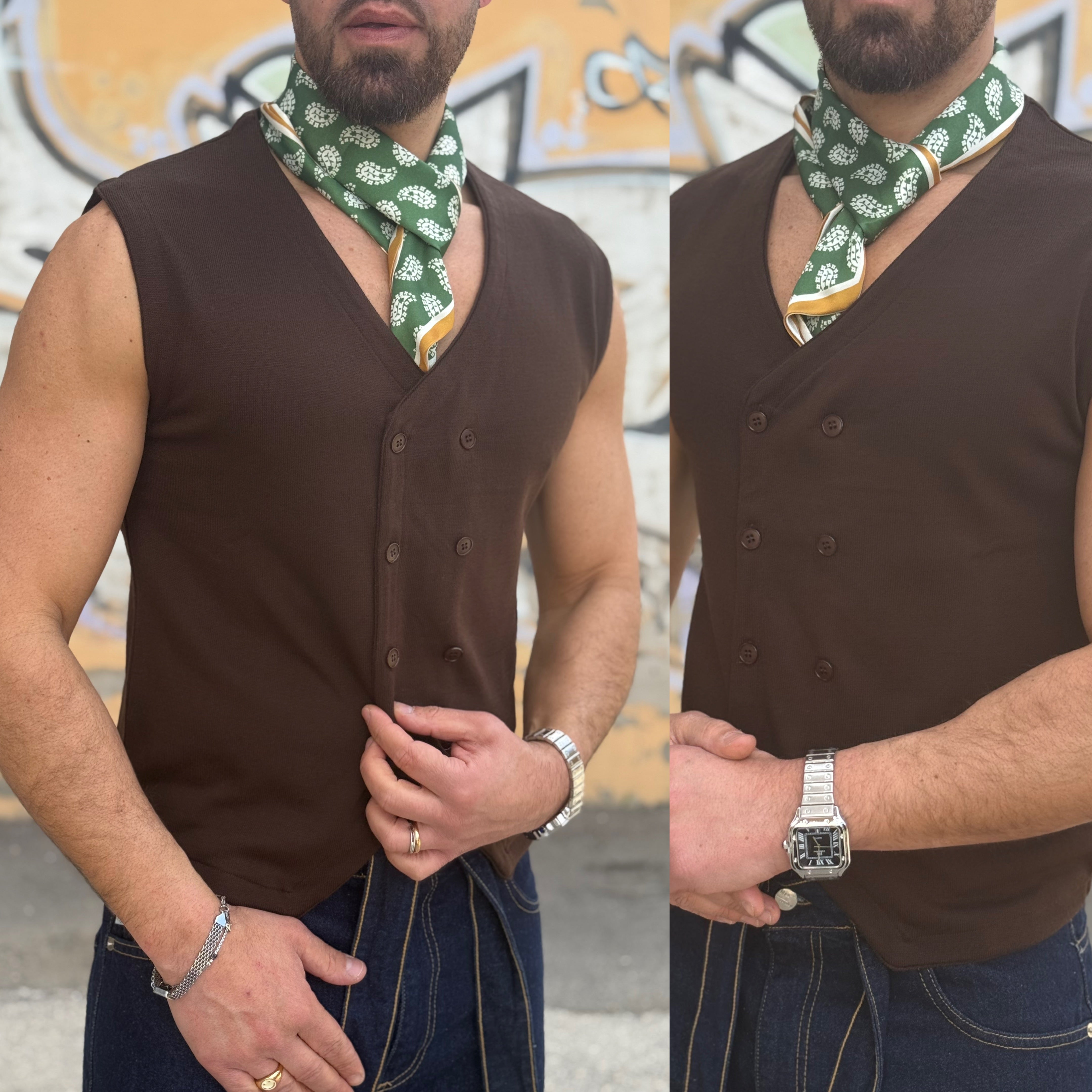 Gilet doppiopetto panciotto Ddsmile