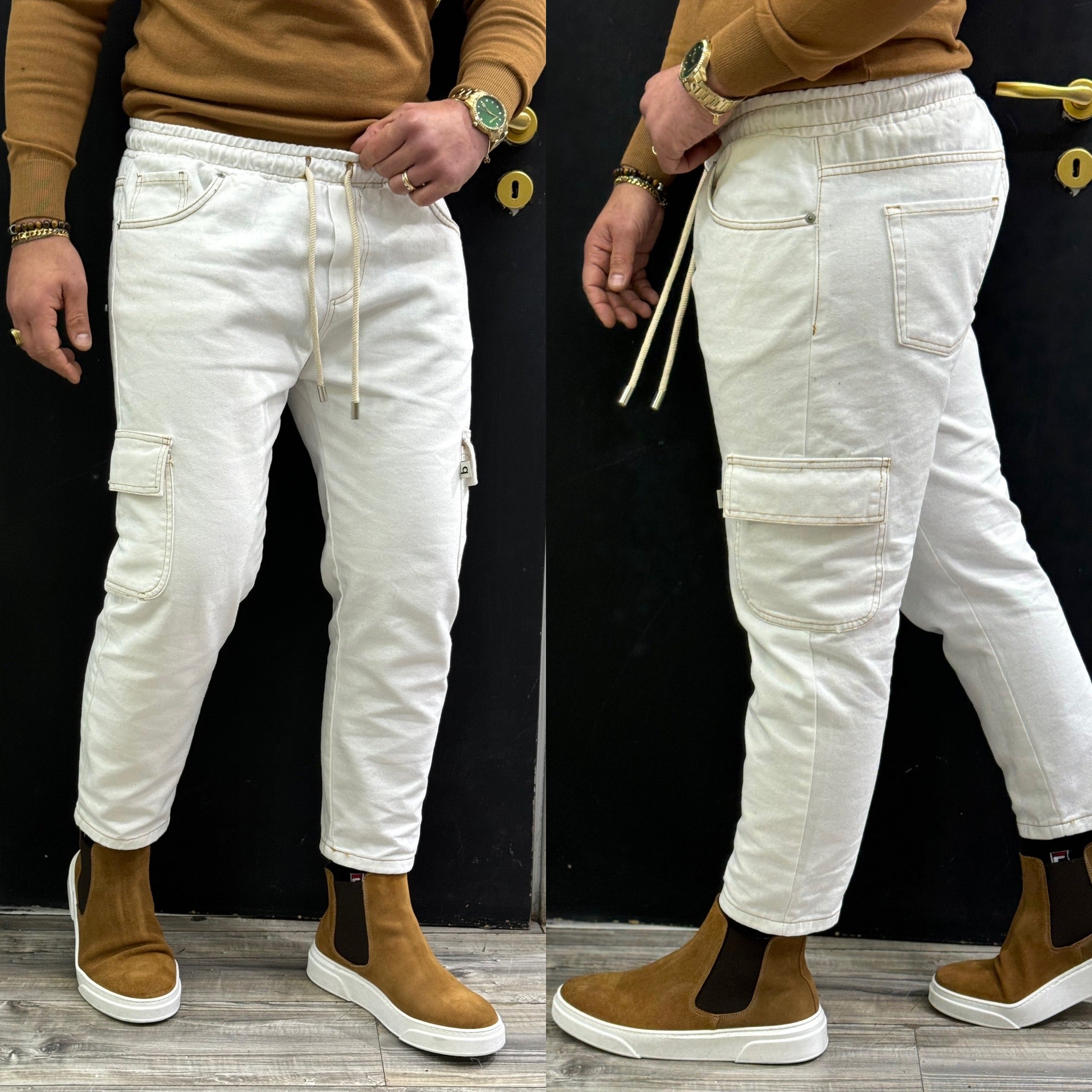 Jeans cargo Capri baggy italian