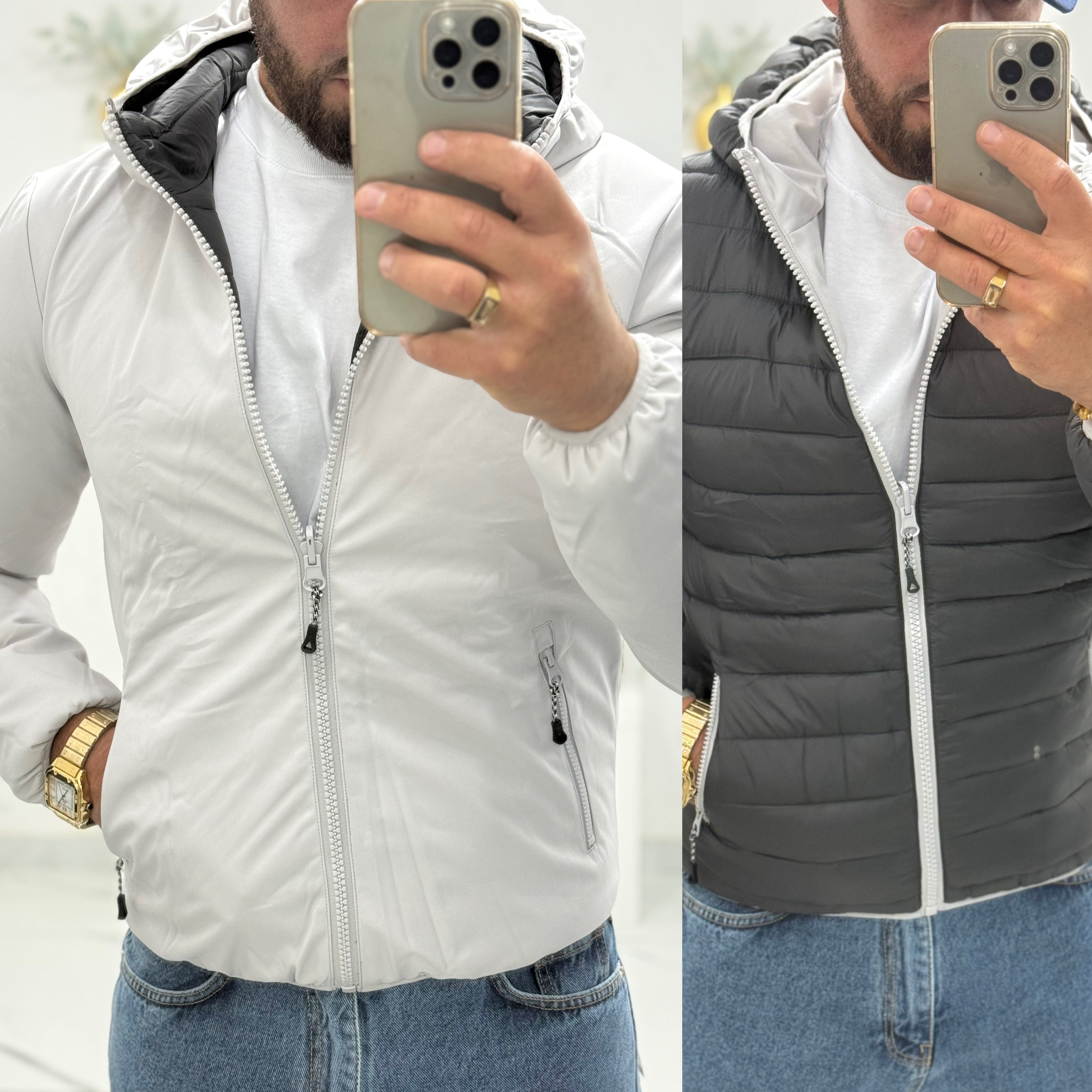 Giubbino double-face Con cappuccio Beverly