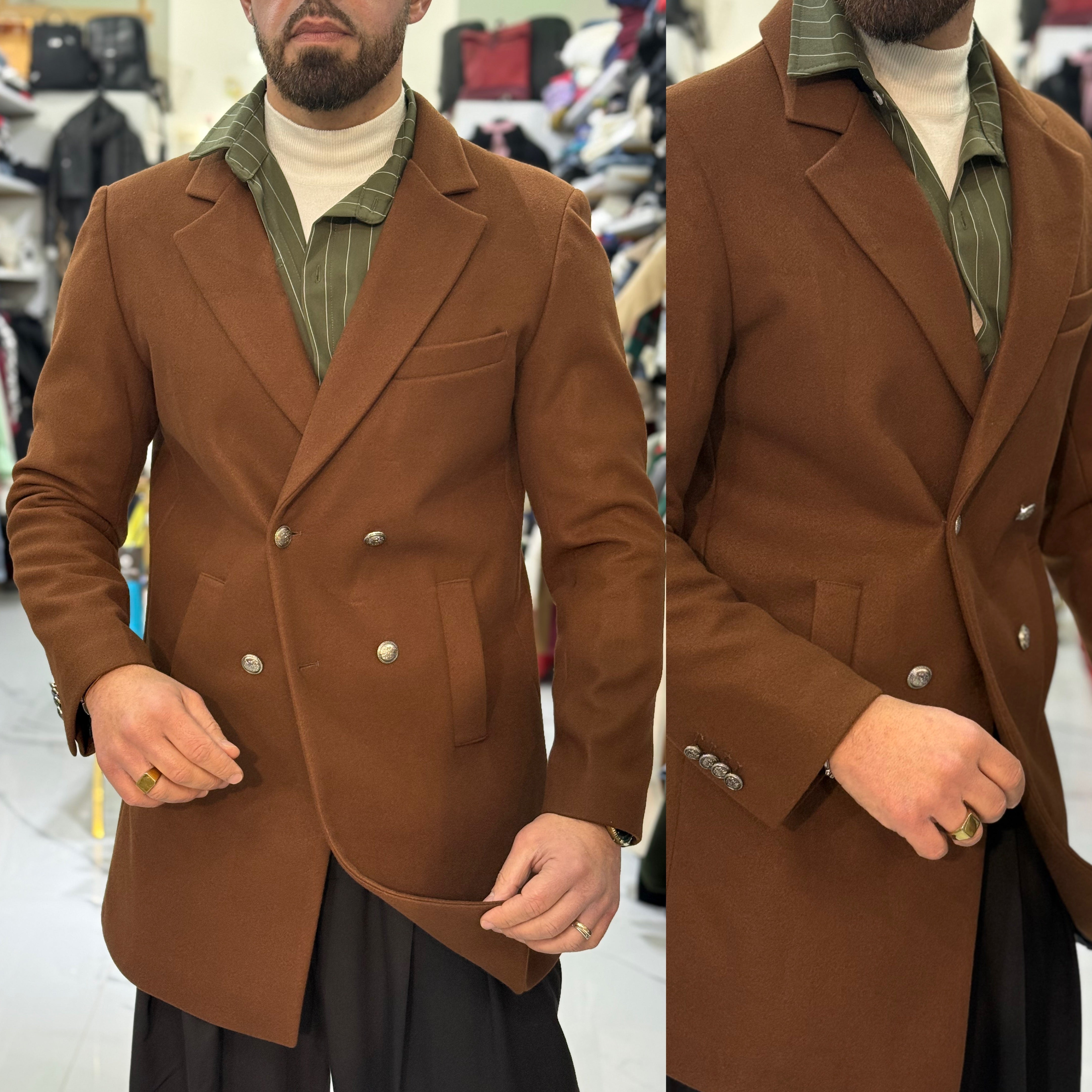 Cappotto bottoni gioiello doppiopetto London