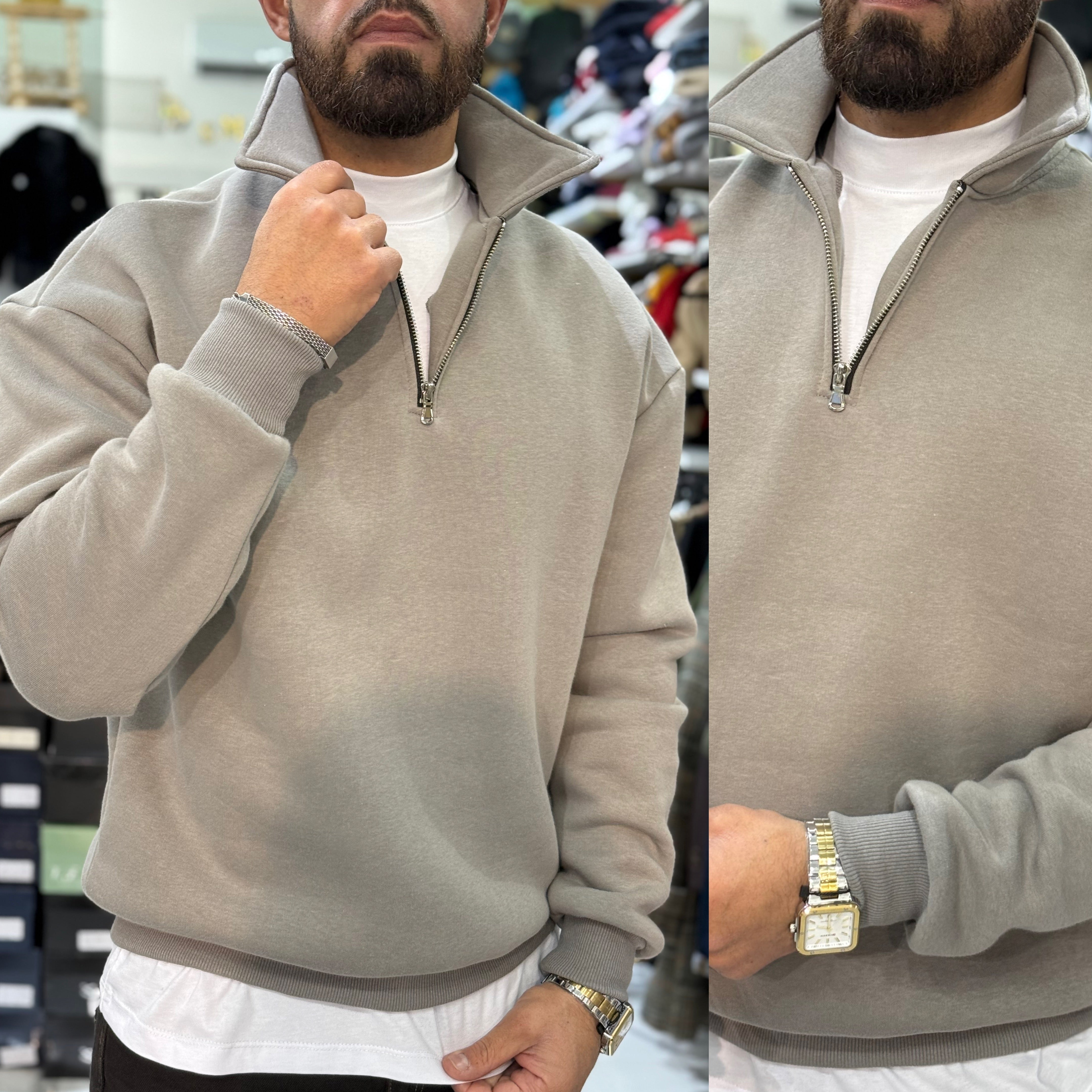 Felpa mezzocollo zip London