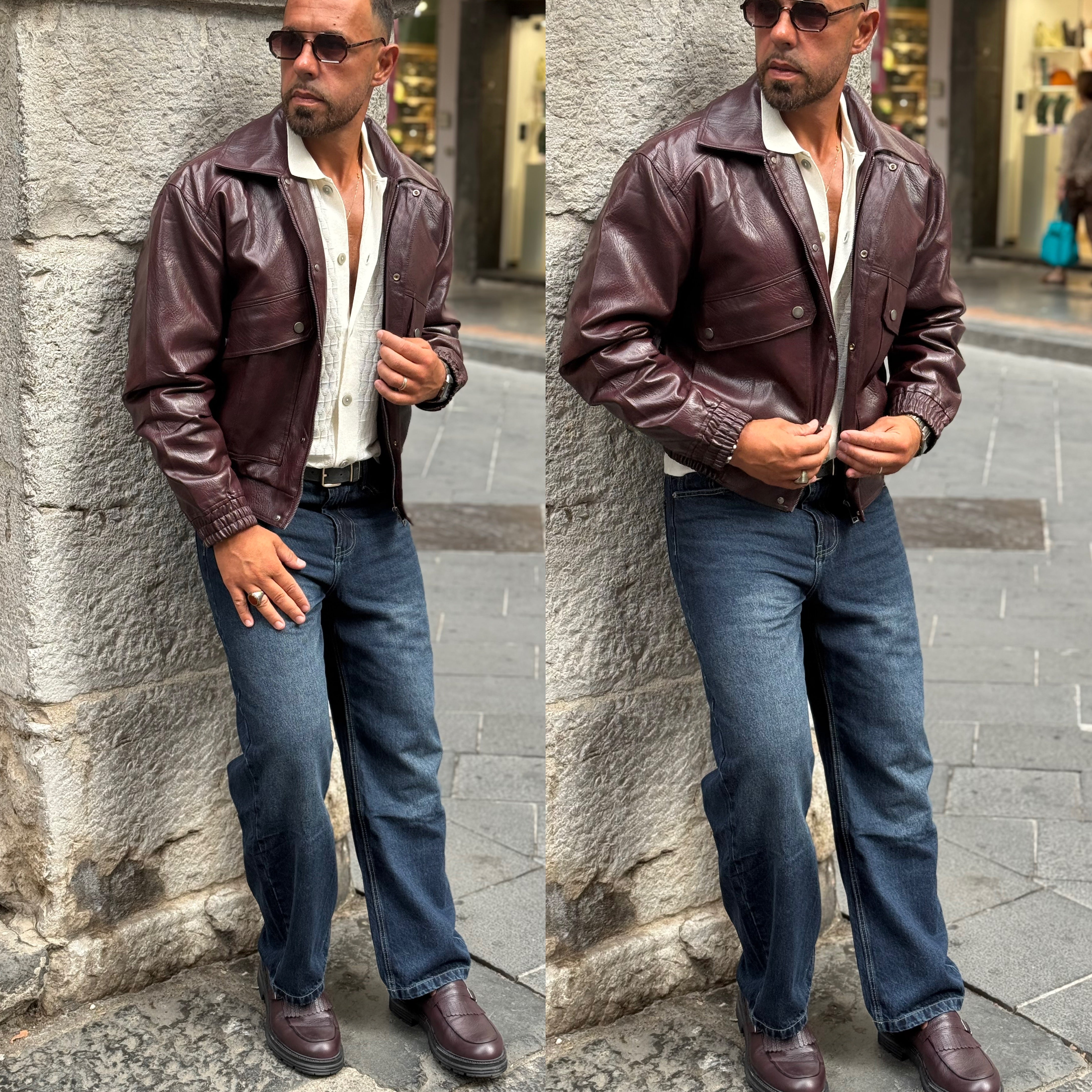 Giubbino zip e bottoni cropped