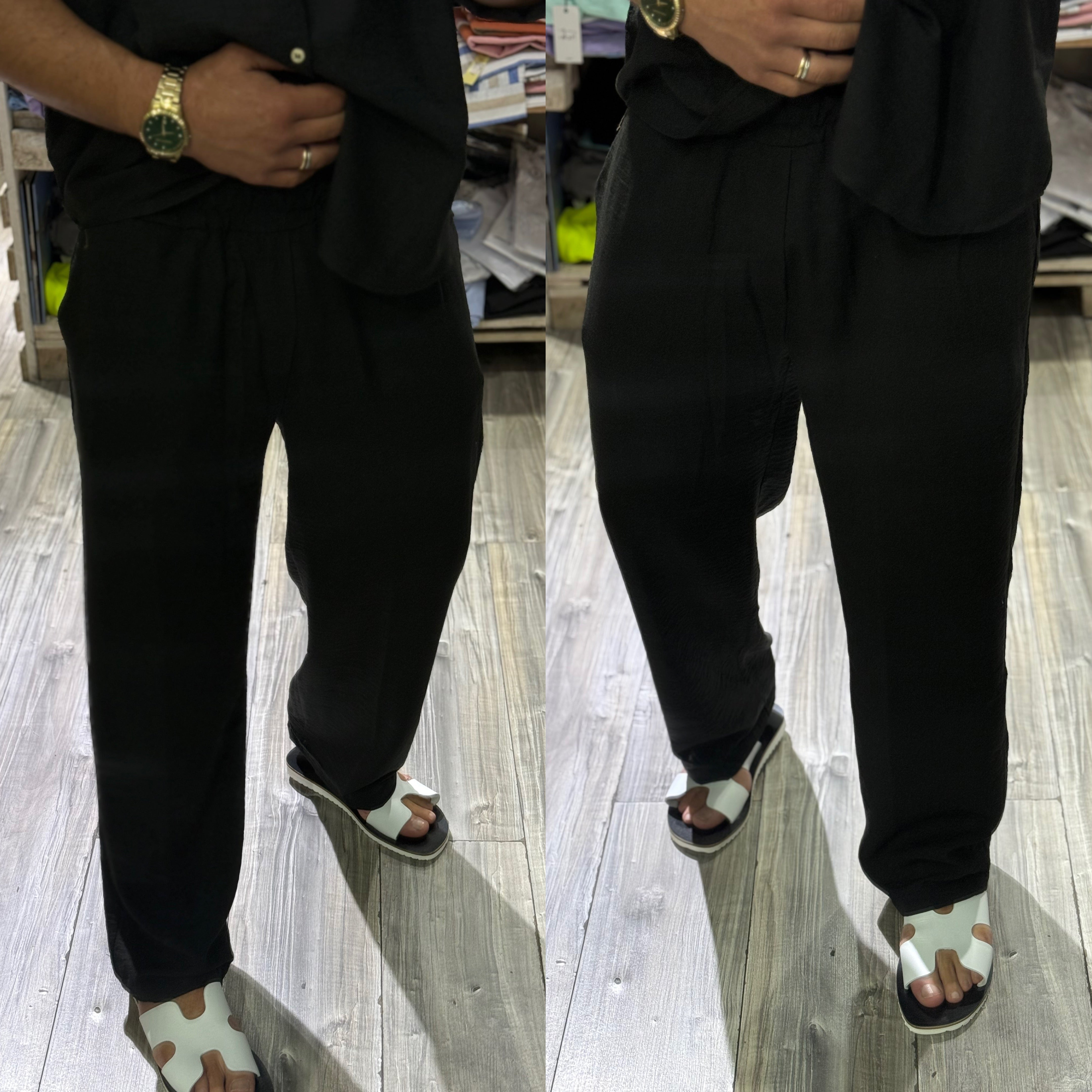 Coordinato Santorini camicia coreana e pantalone in lino