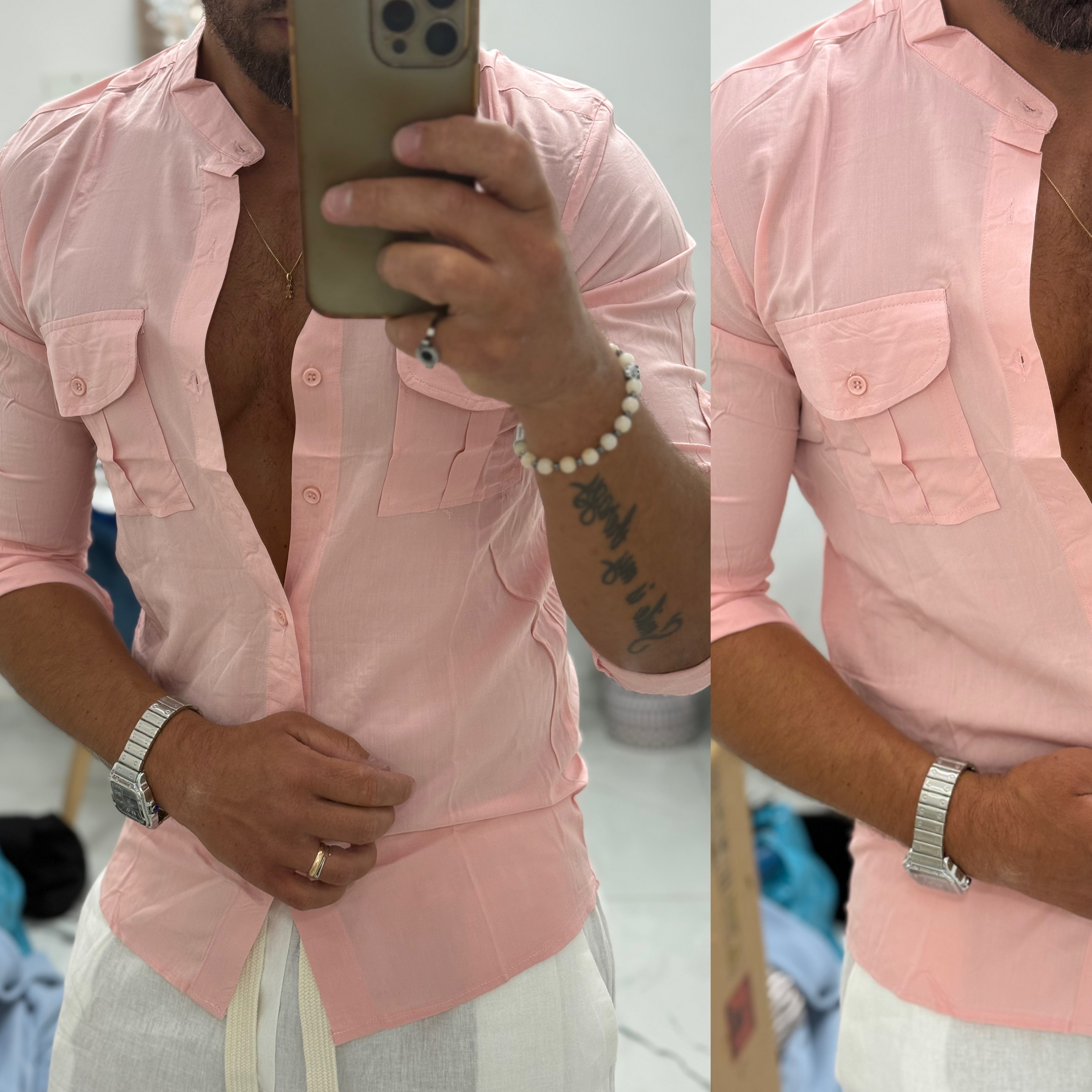 Camicia coreana Slim Western
