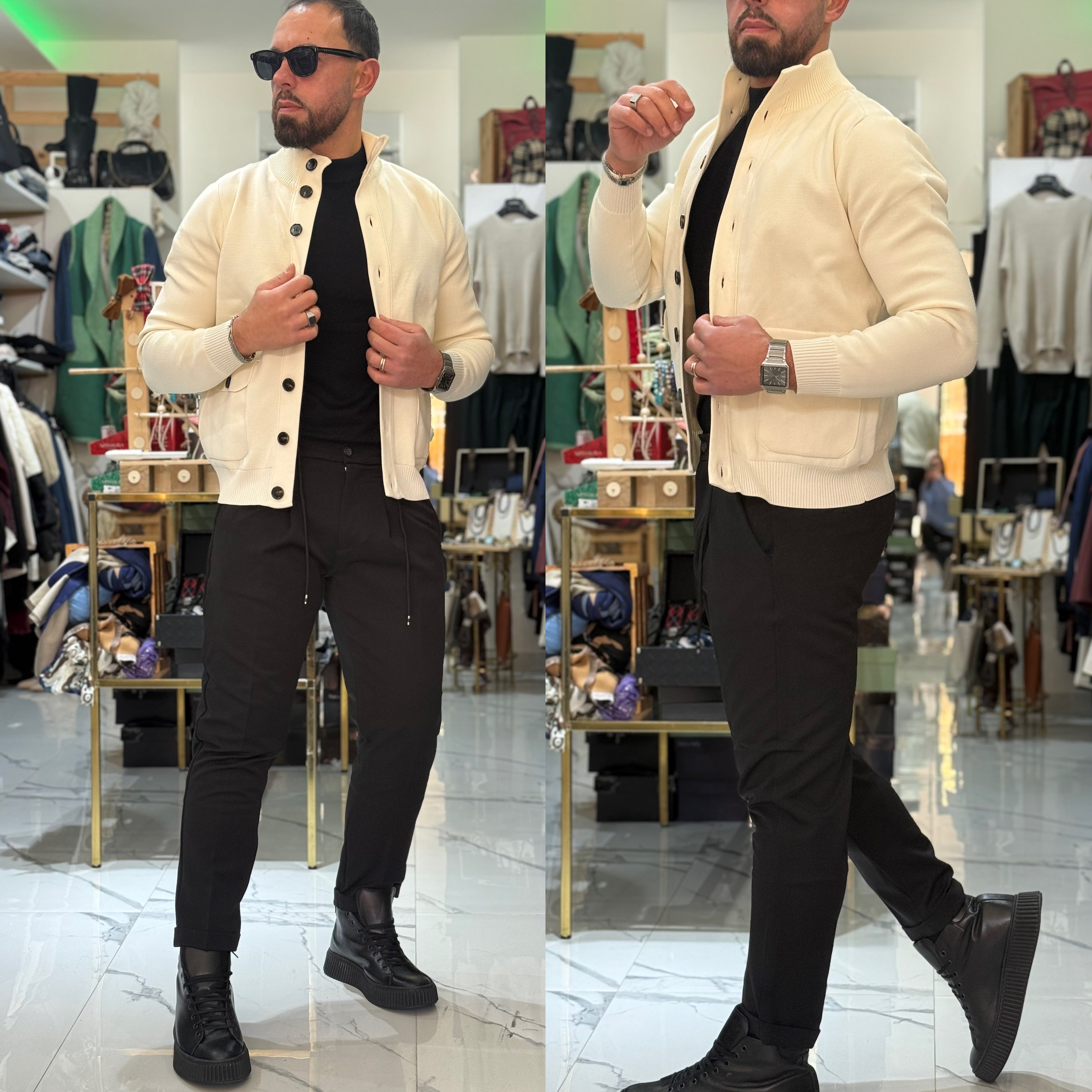 Pantalone Capri molla e bottone Florence