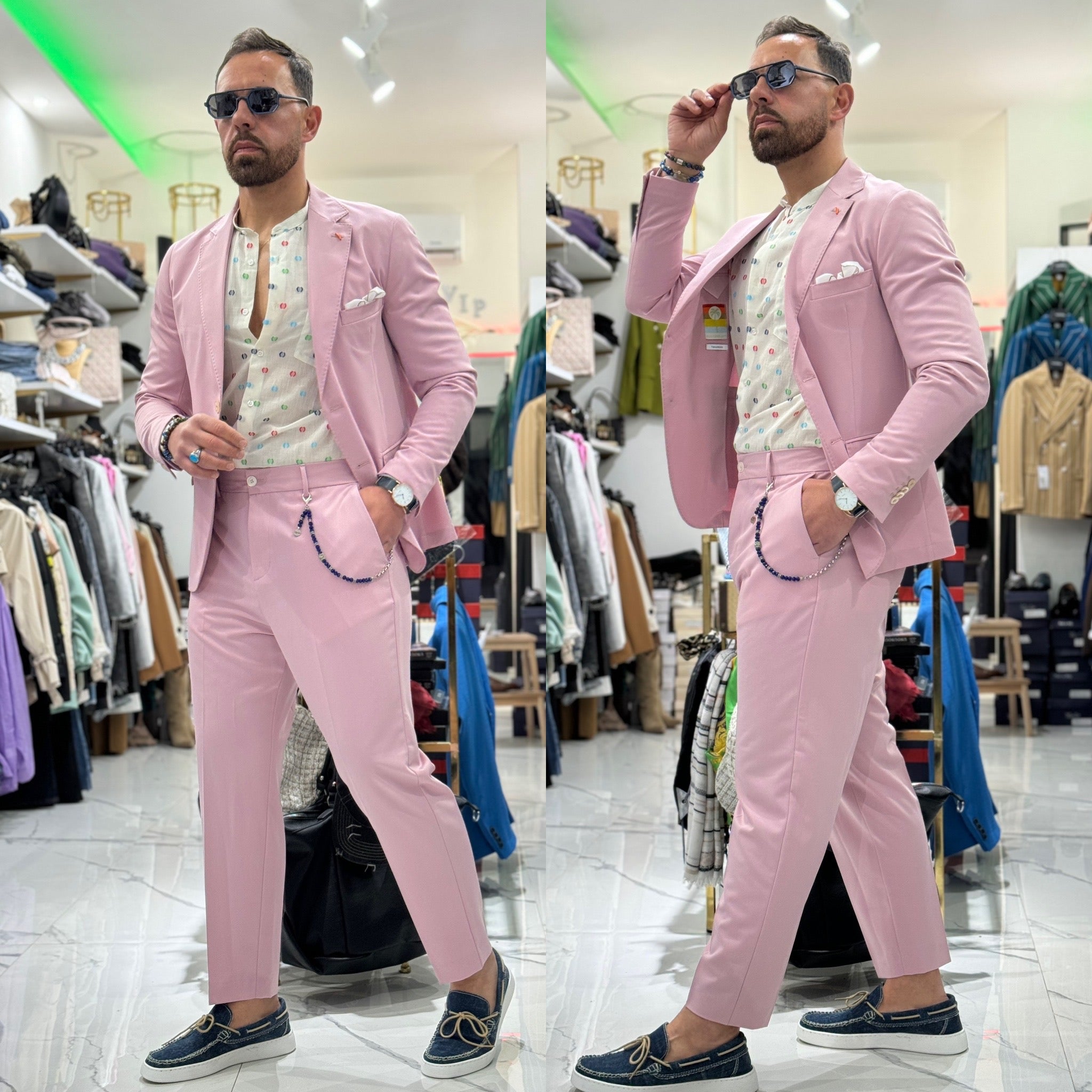 Abito sartoriale Monopetto rosa Overd