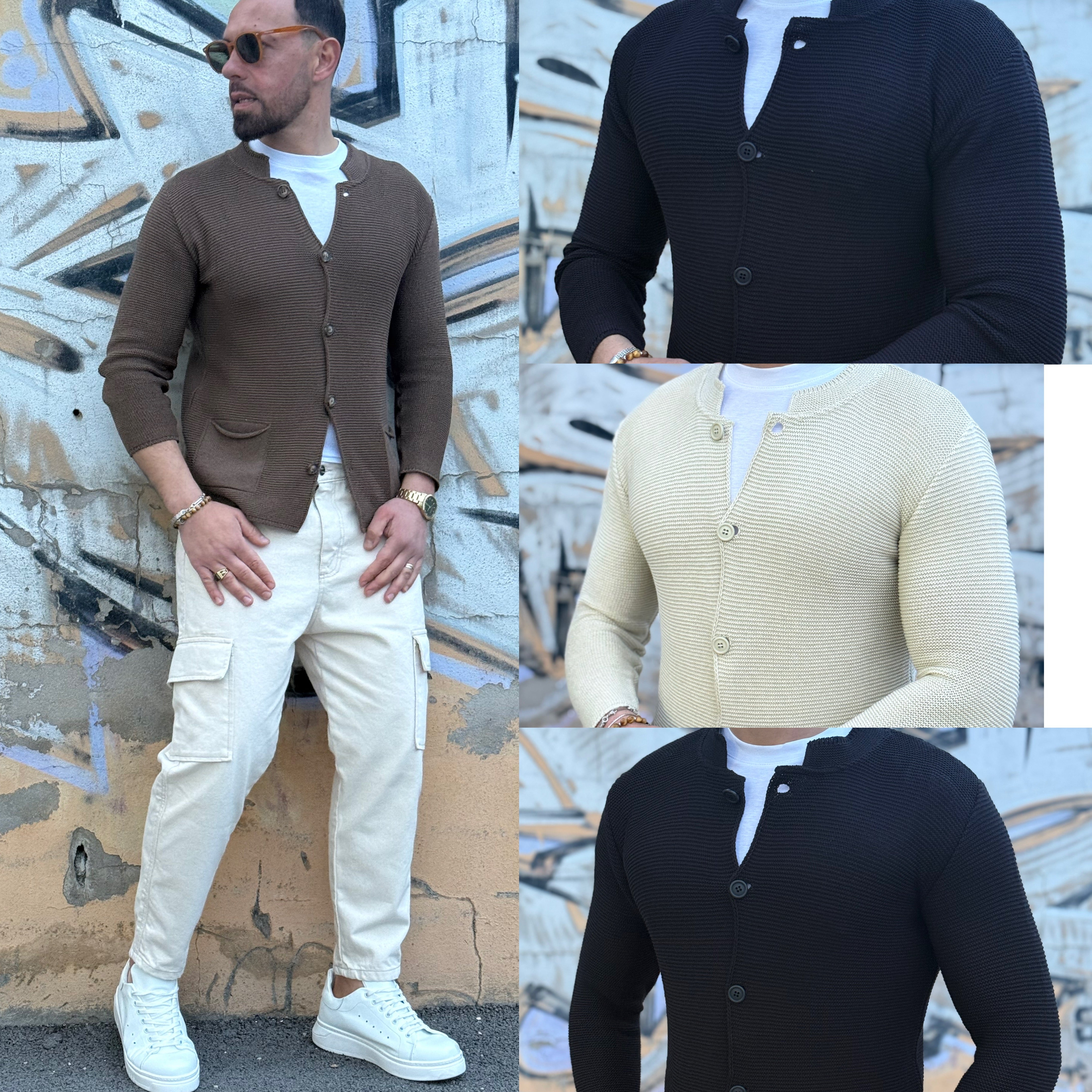 Cardigan di filo coreano Slim Nettuno