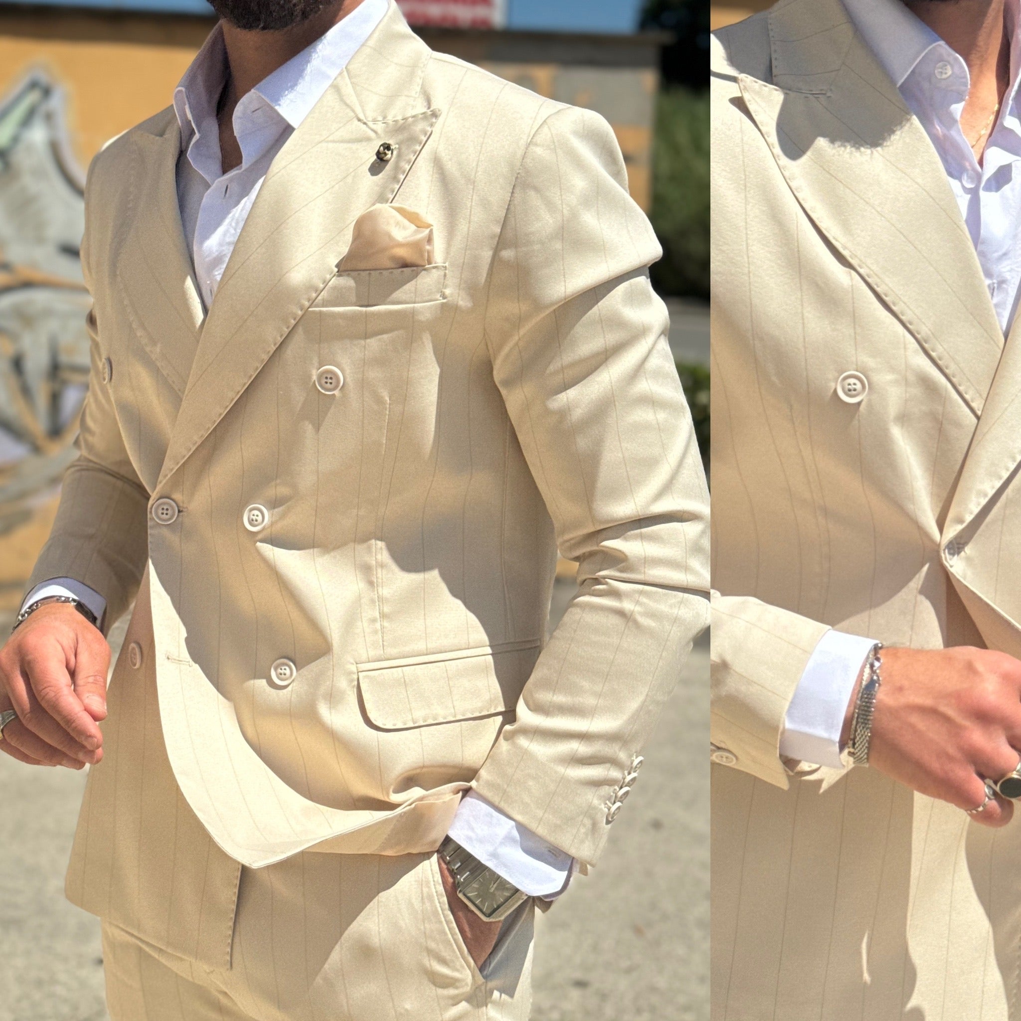 Abito gessato doppiopetto  sartoriale Milan