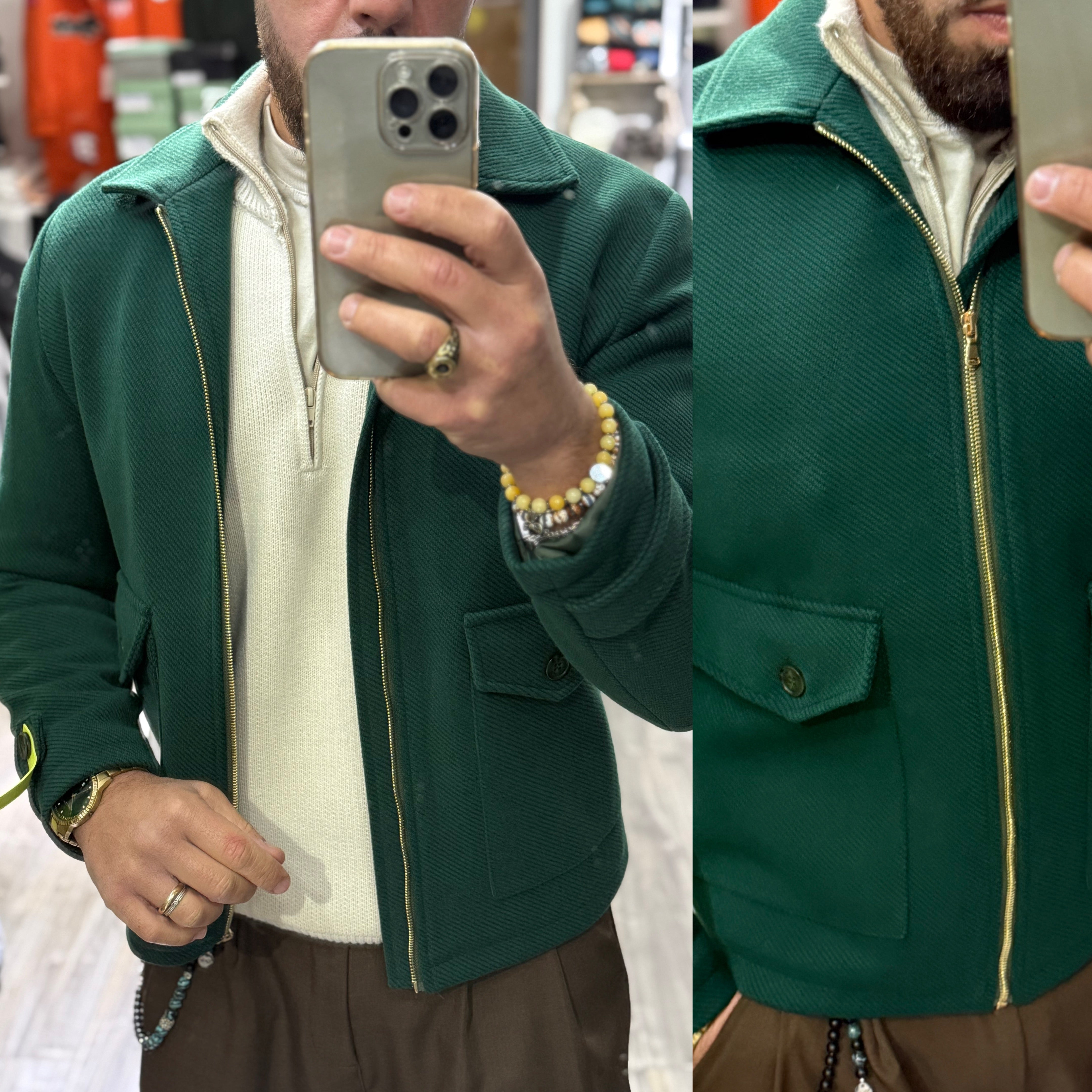 Cappotto con zip corto giubbino blacksunday