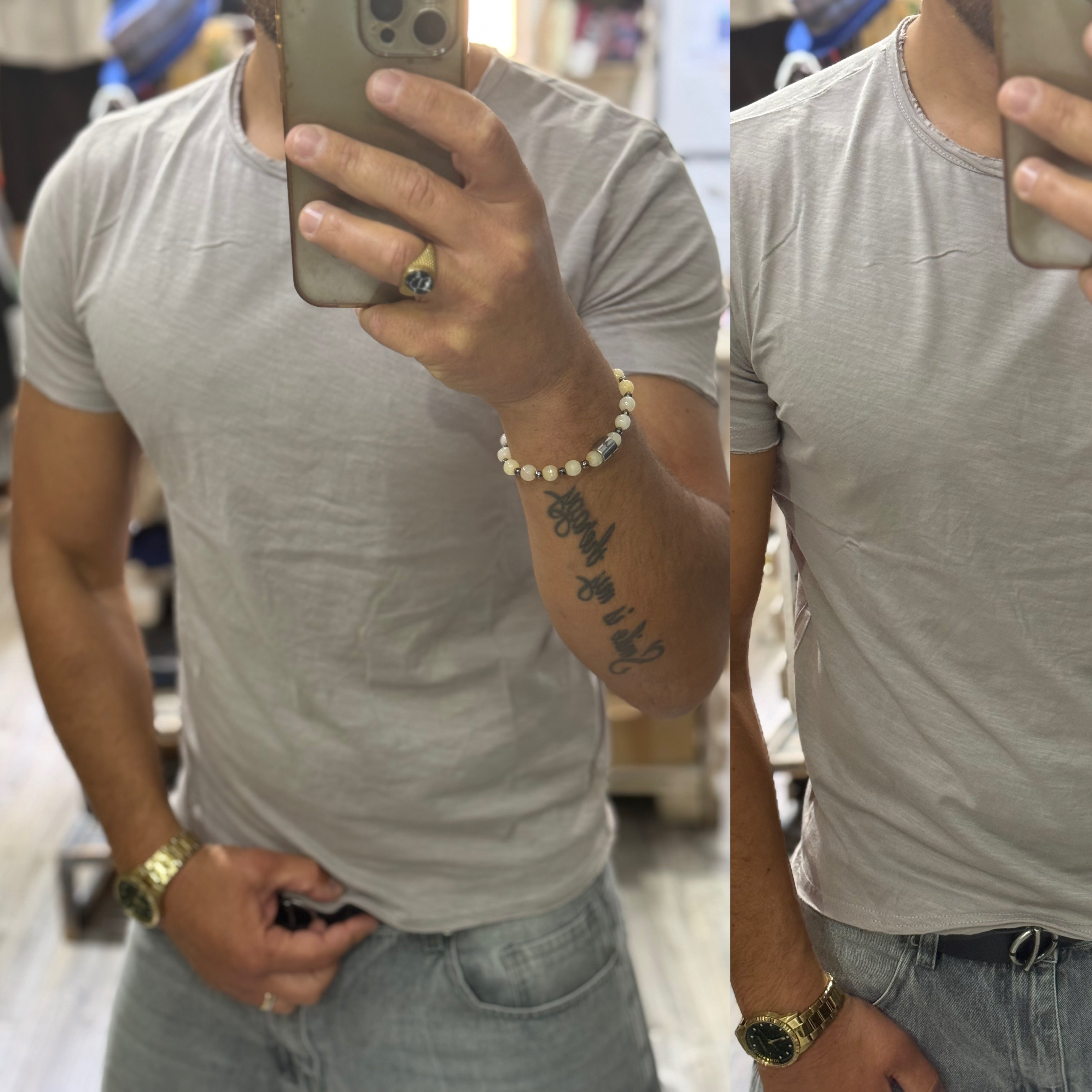 T-shirt cotone fiammato taglio vivo Ddsmile