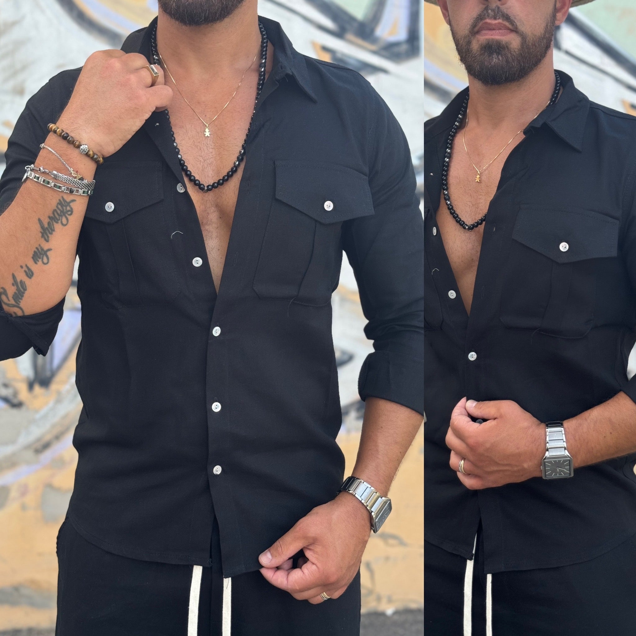 Coordinato camicia Sariana e bermuda in lino Milan