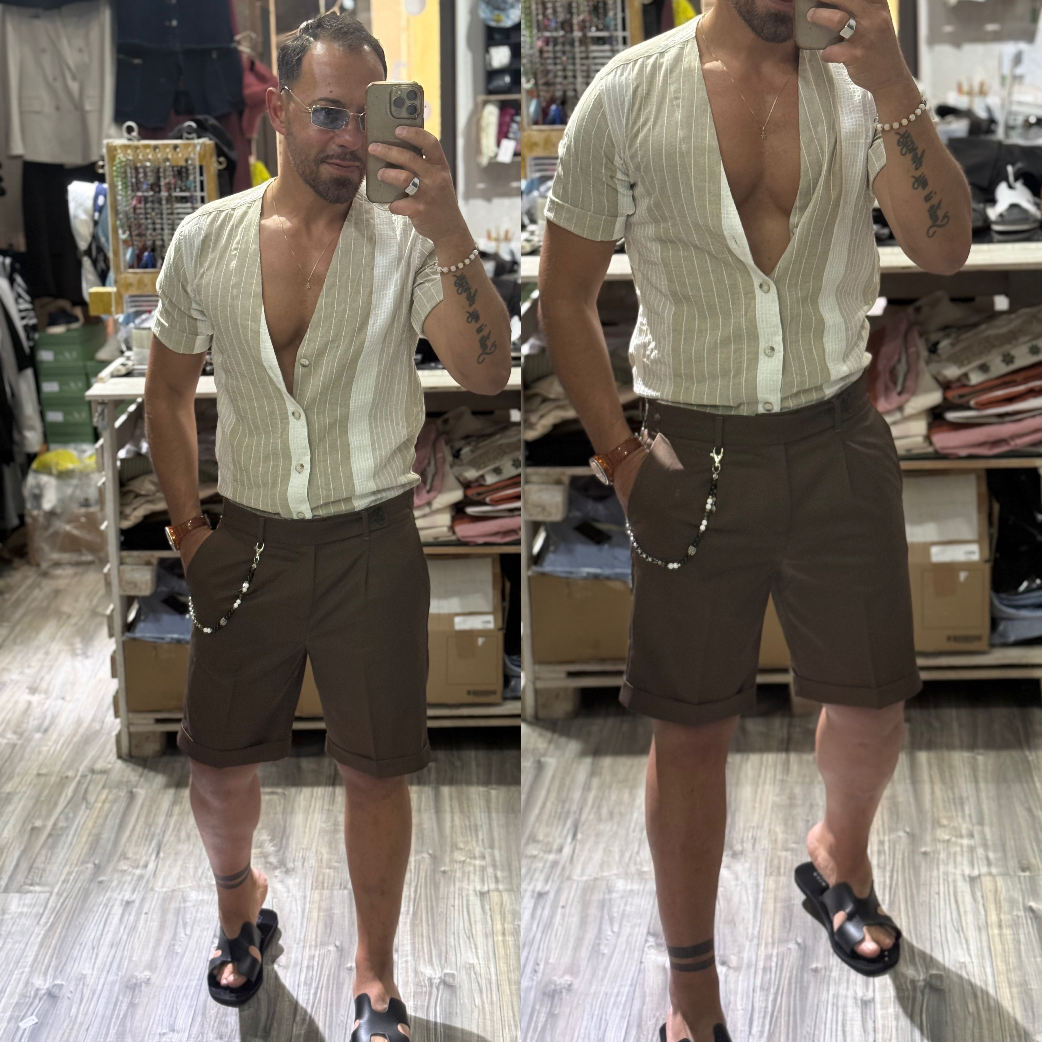 Camicia Ibiza scollata in lino