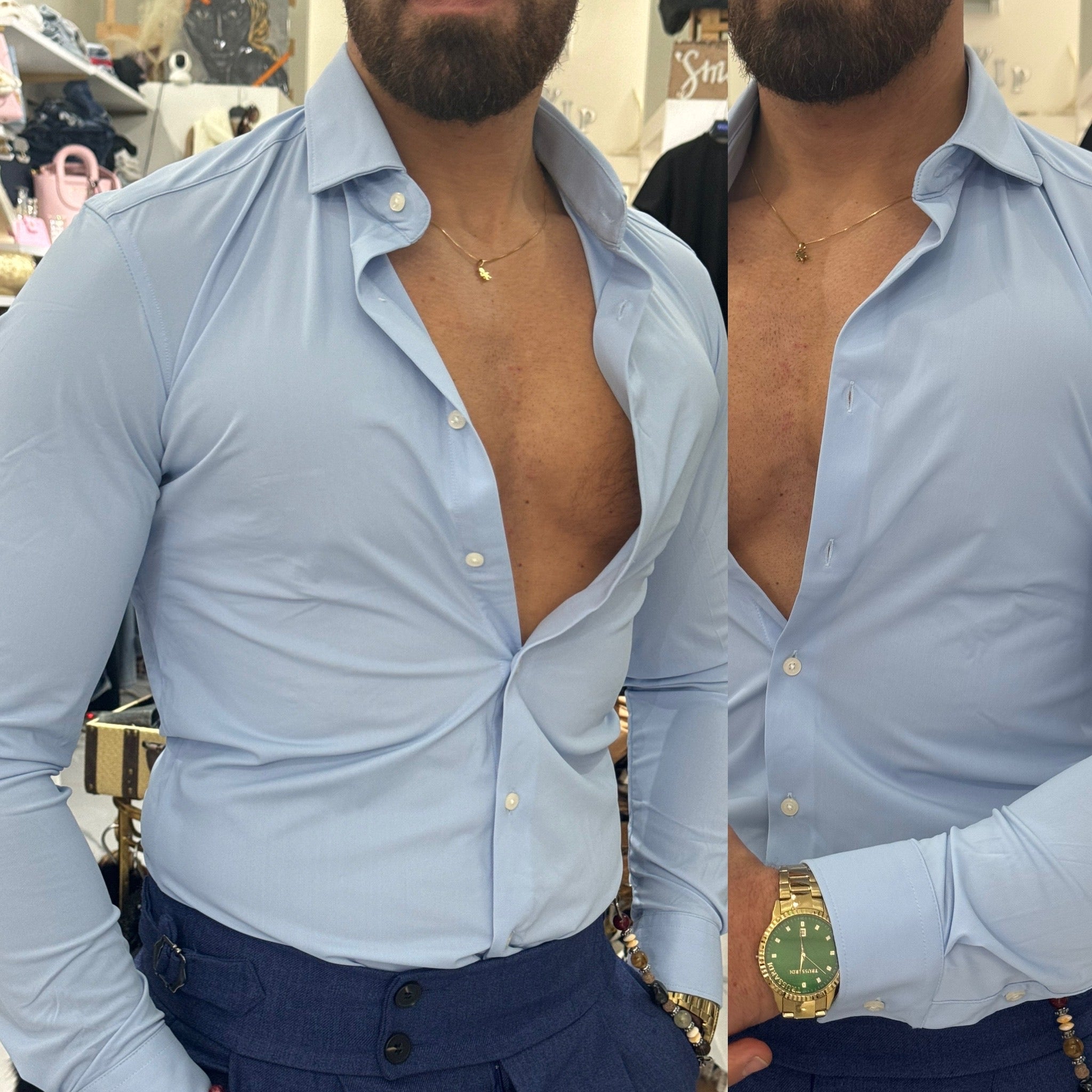 Camicia collo francese Slim Italy