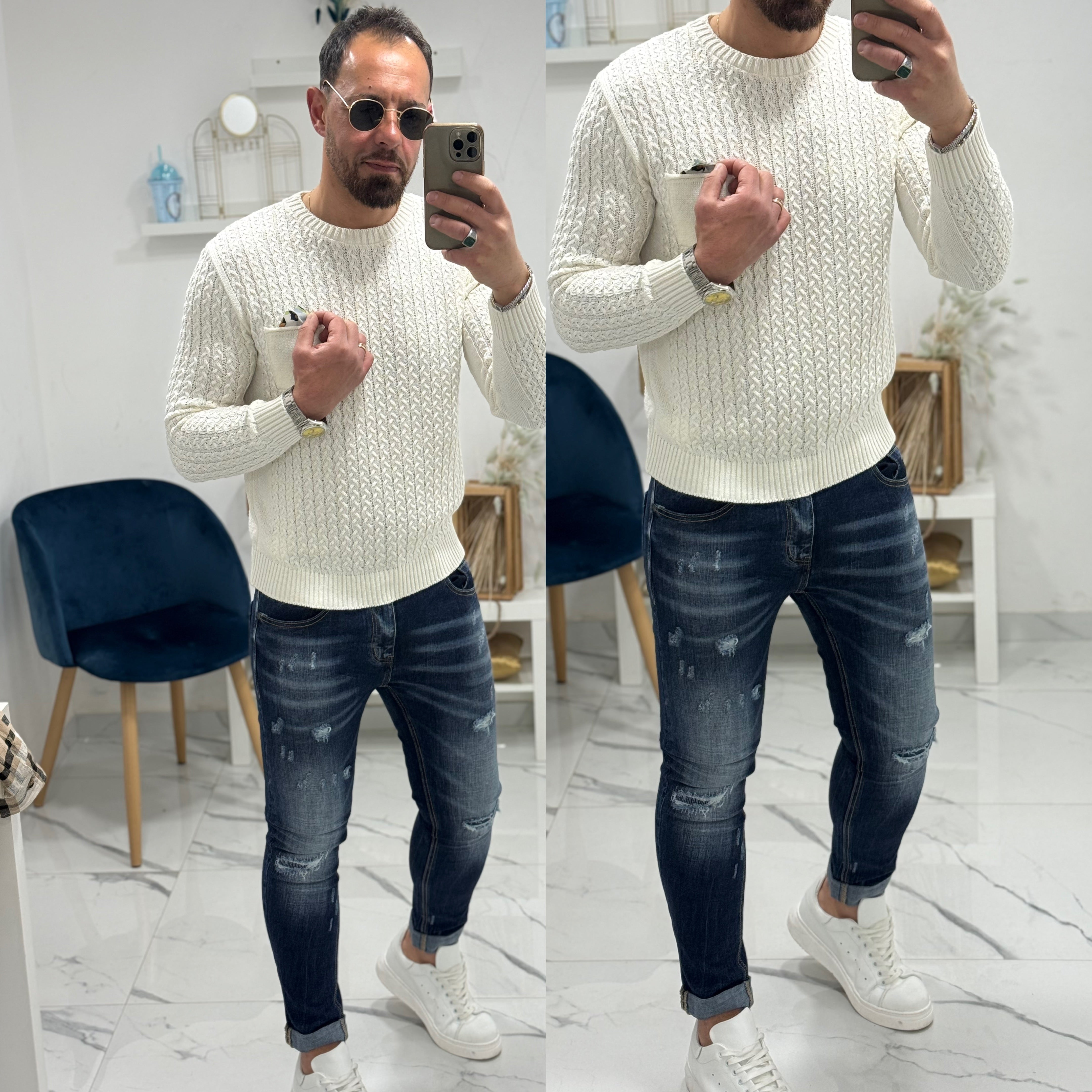 Maglioncino di filo con pochette Corfù