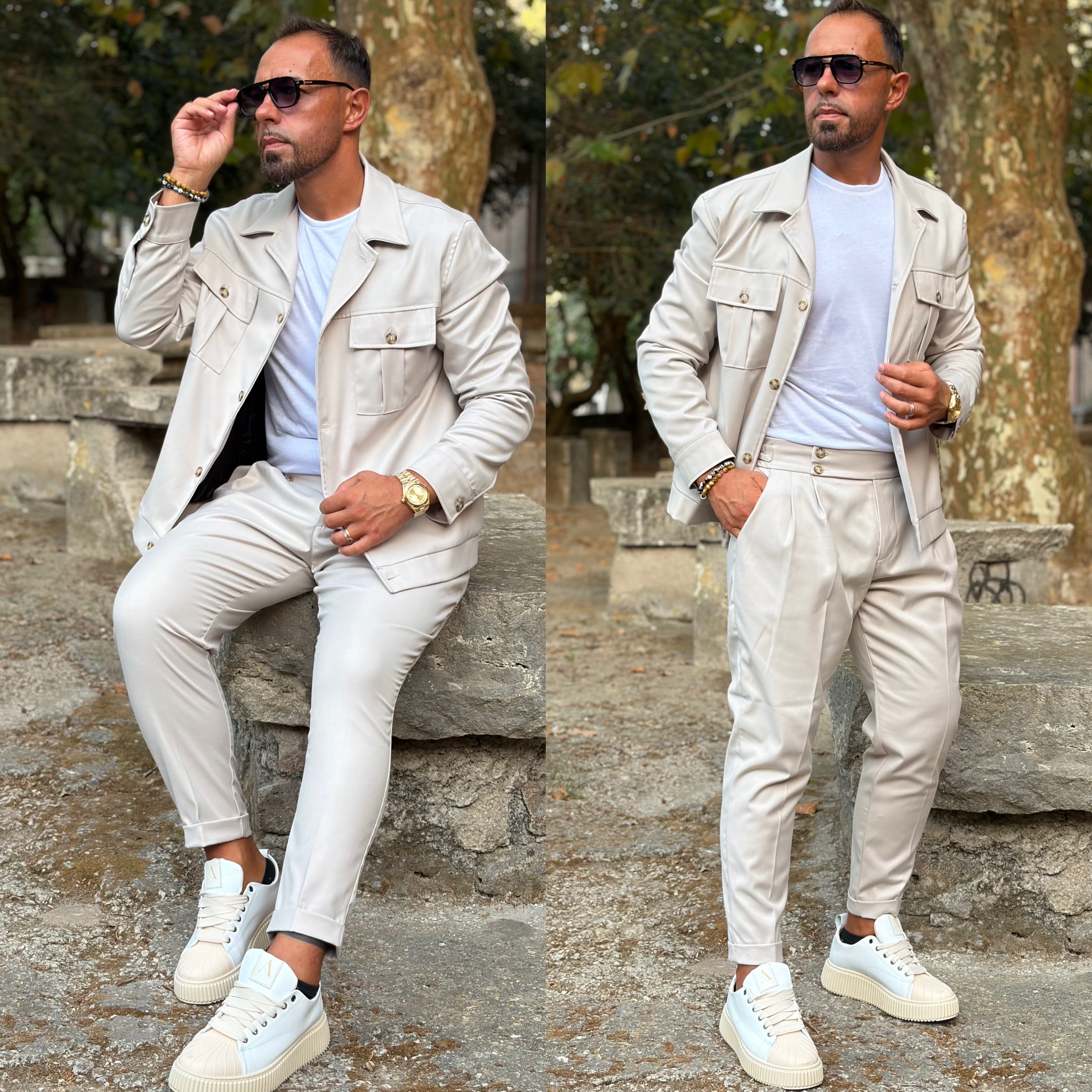 Coordinato sariano limited pantalone vita alta e giacca zaffiro