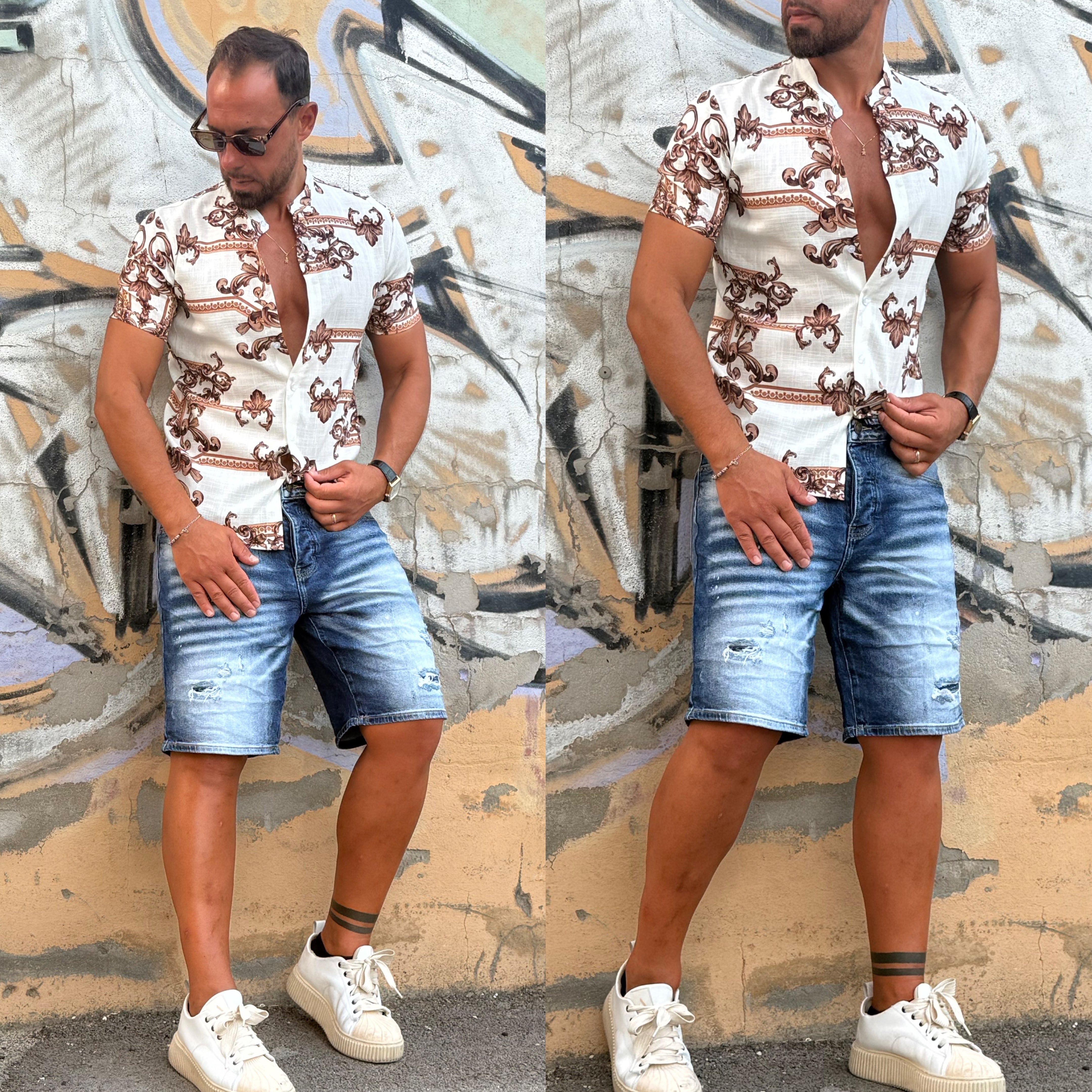 Camicia coreana in lino Picasso