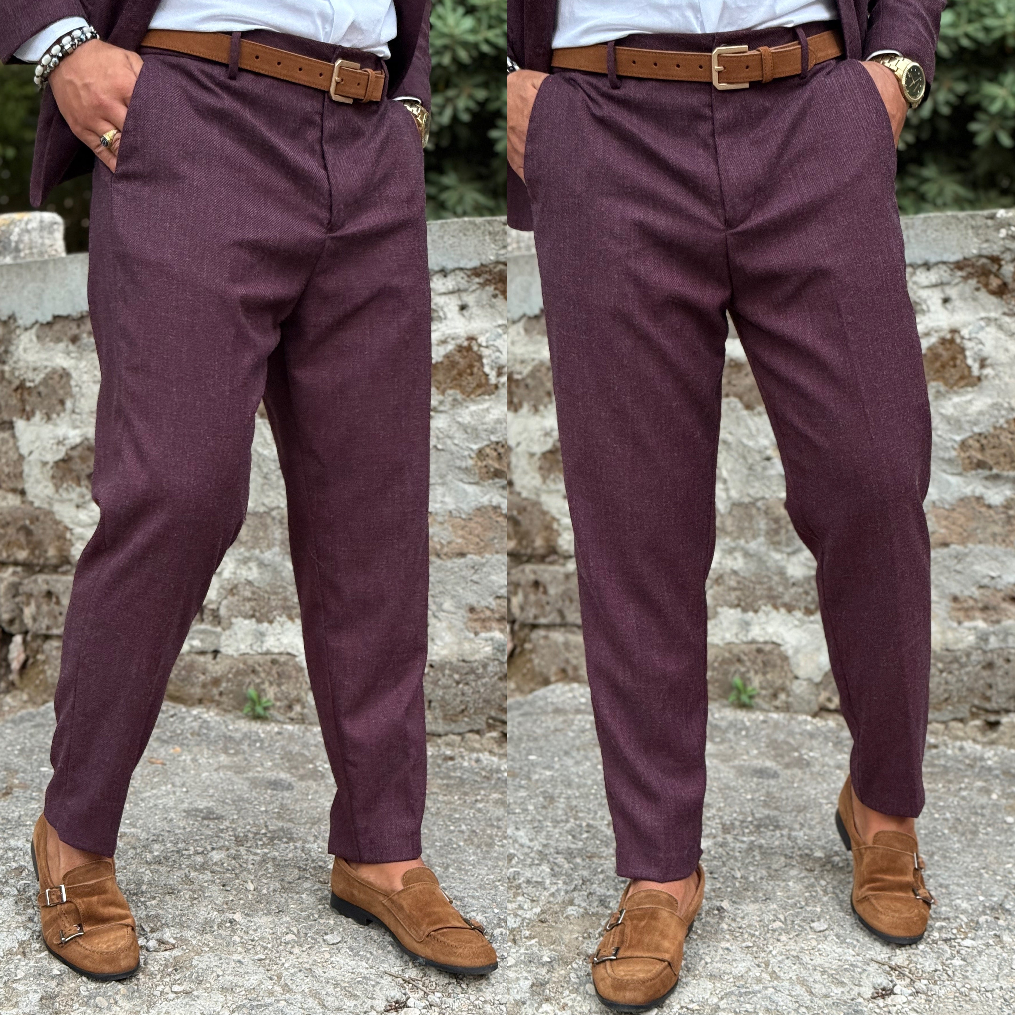 Abito monopetto bordeaux elegante Overd