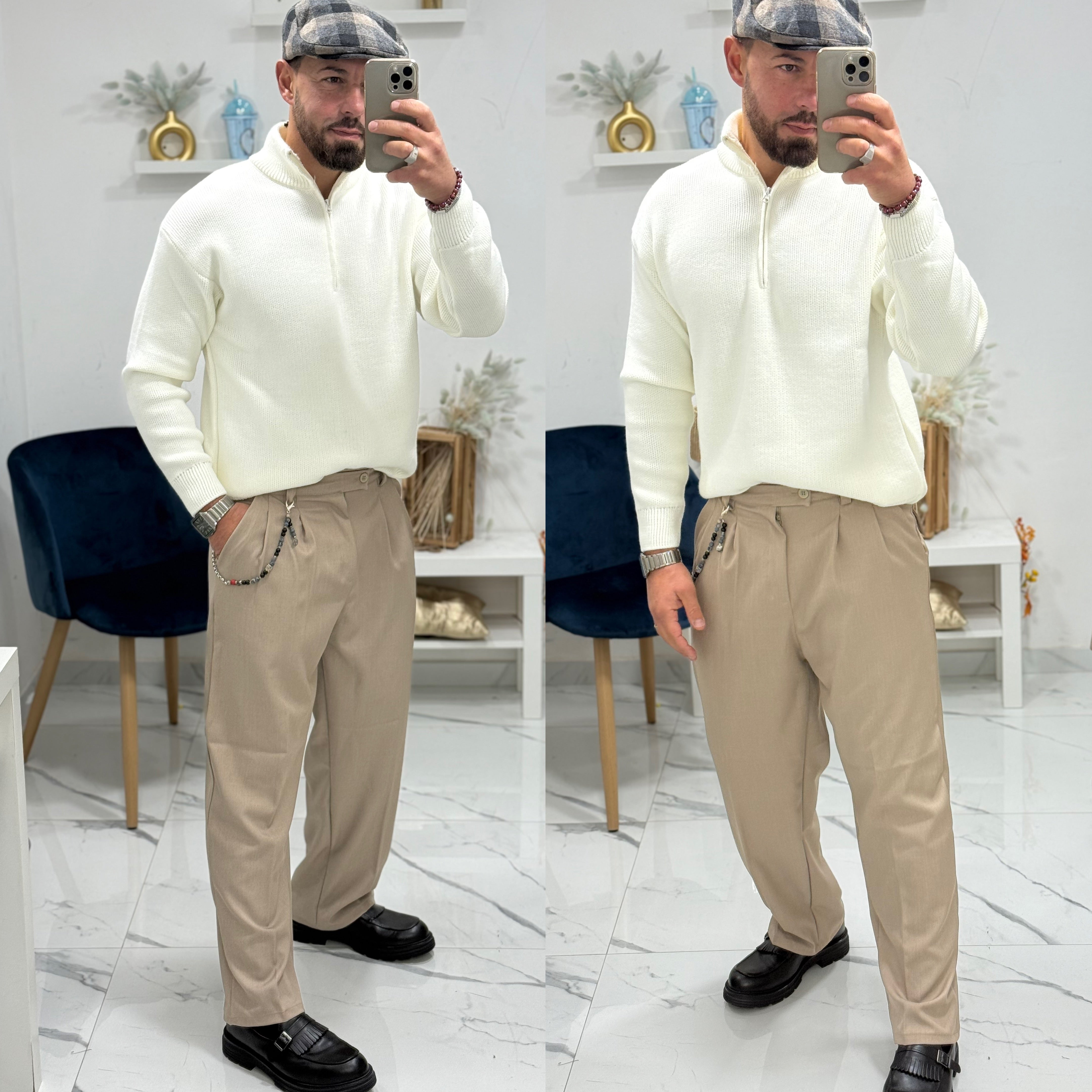 Maglione mezzocollo zip Style