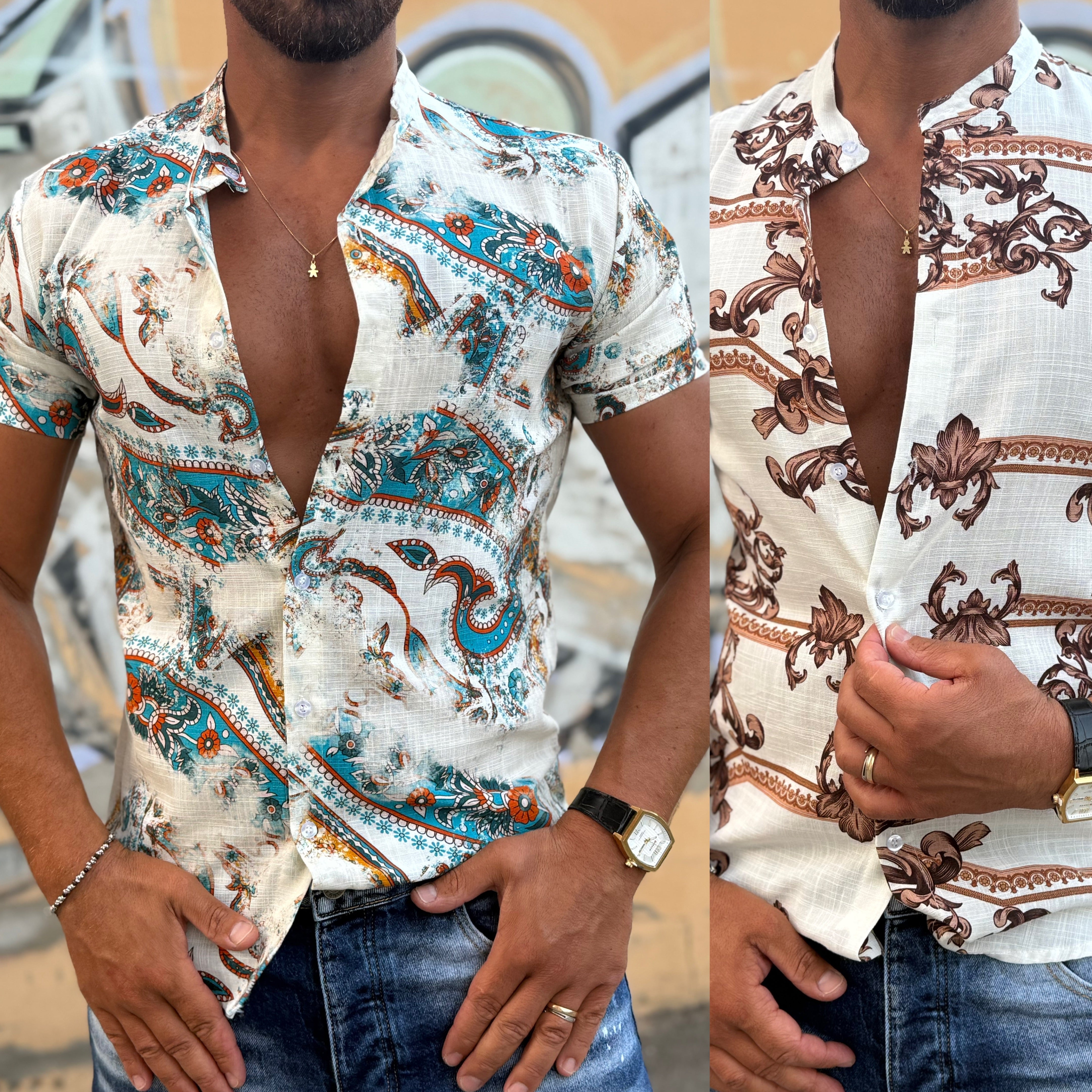 Camicia coreana in lino Picasso