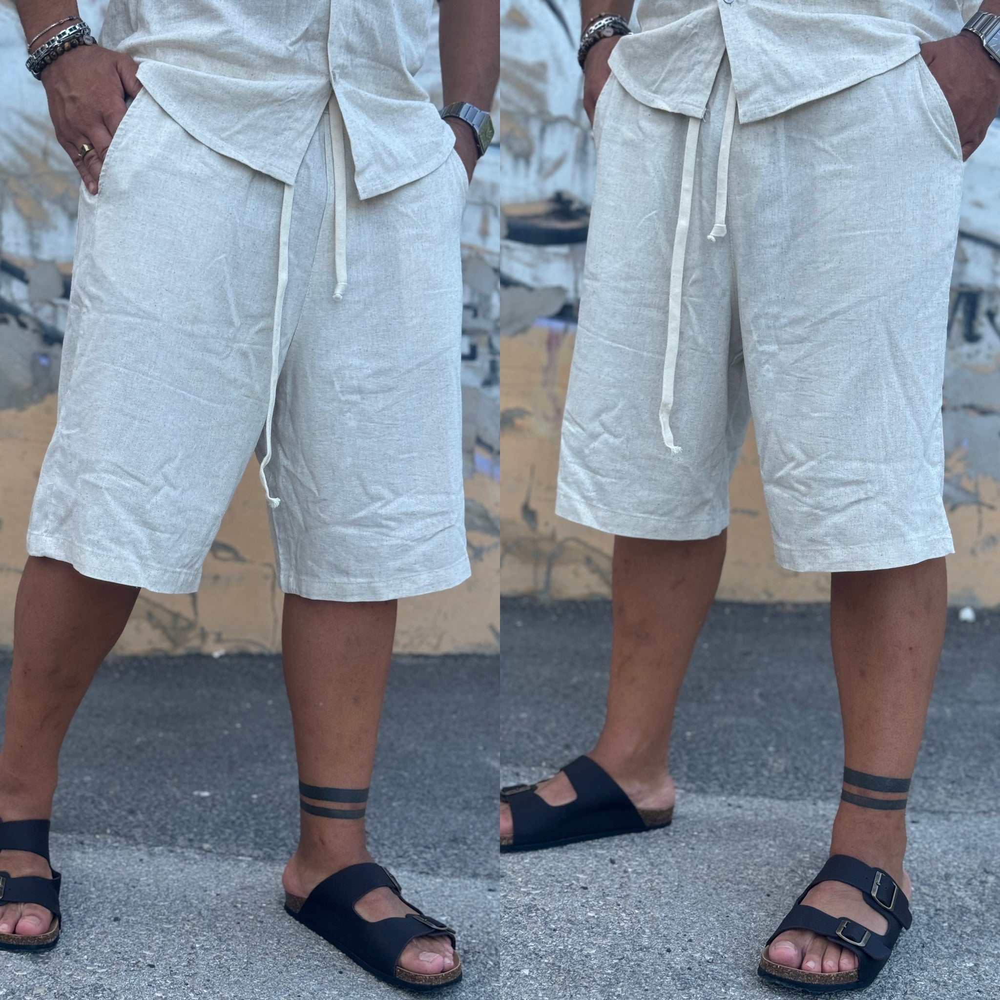 Coordinato camicia Sariana e bermuda in lino Milan