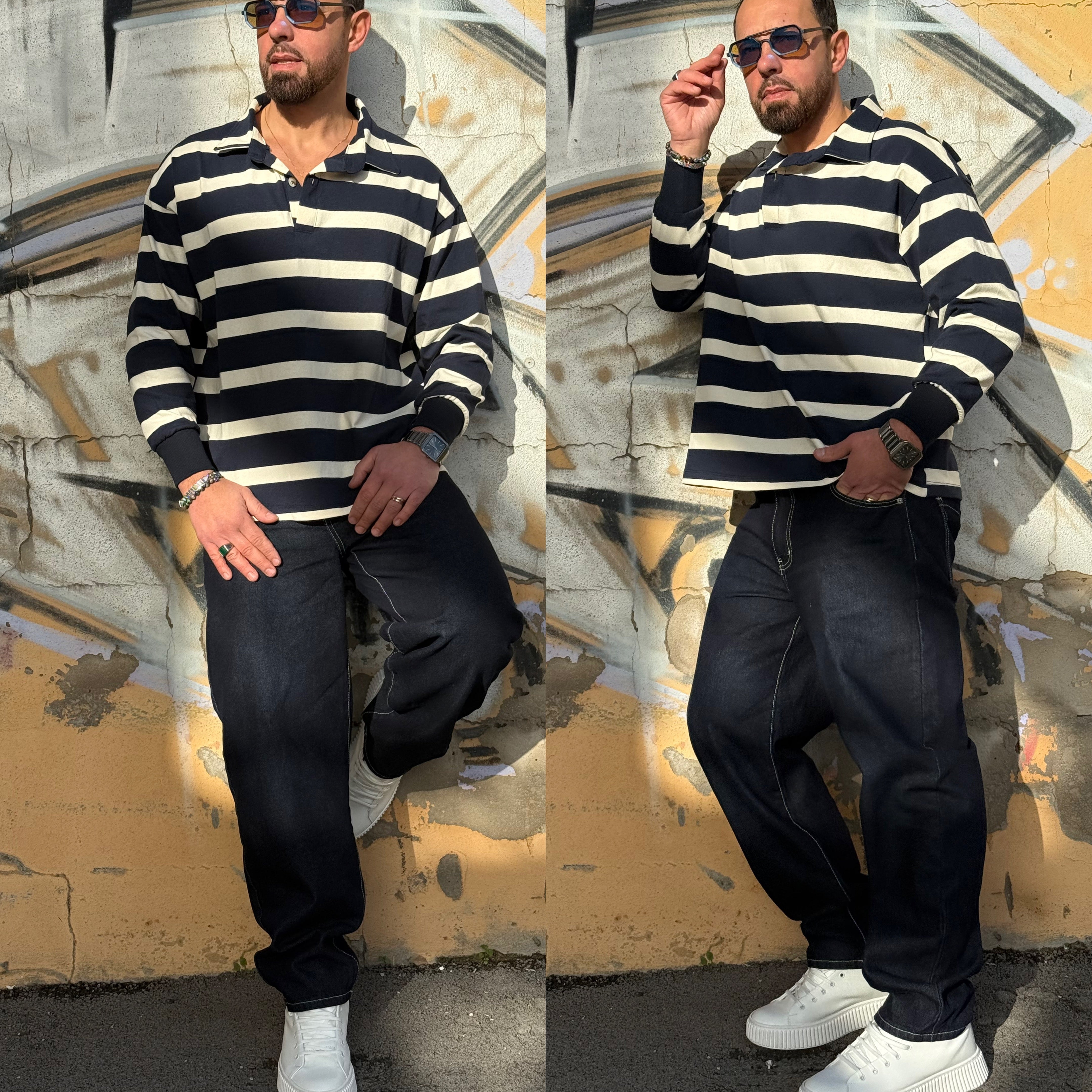 Polo a righe cropped duca Homme