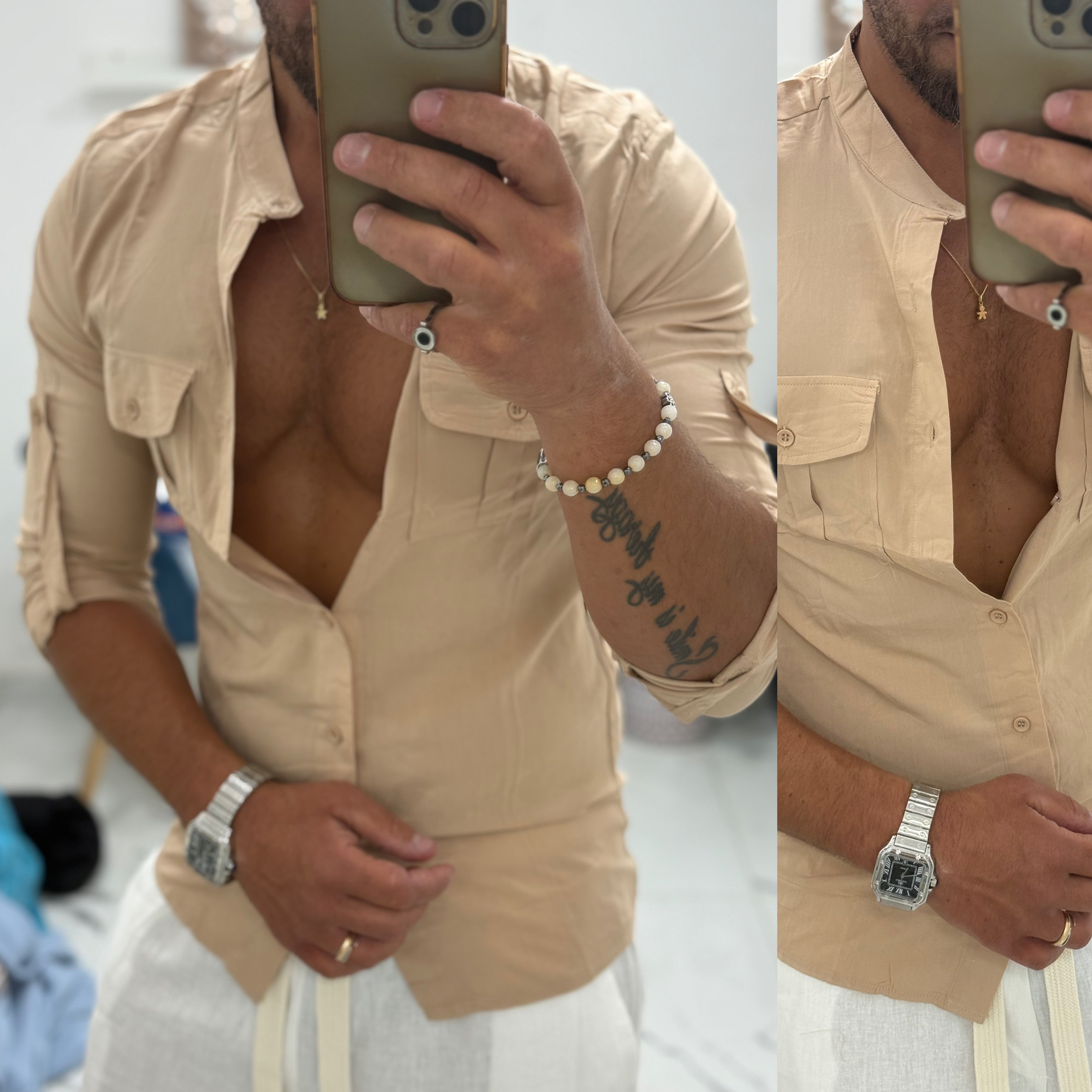 Camicia coreana Slim Western