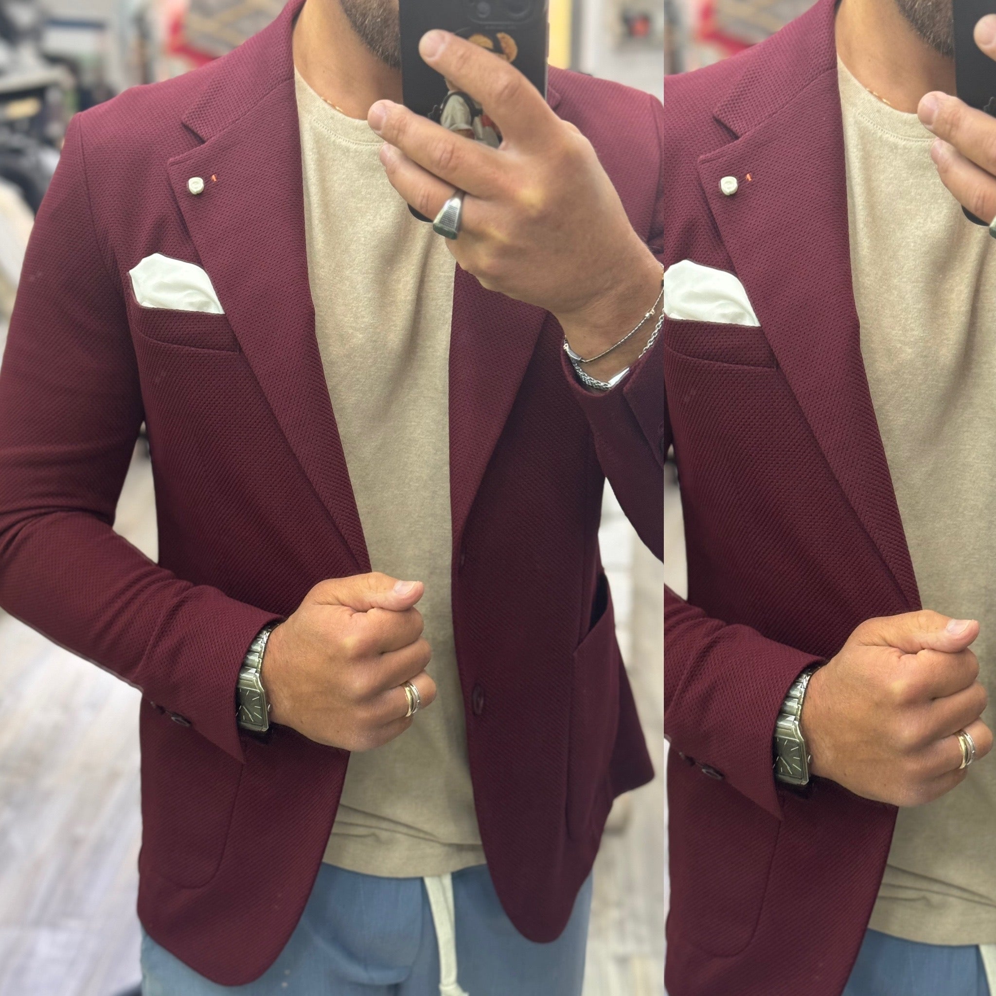 Giacca Monopetto sartoriale con Pochette florence