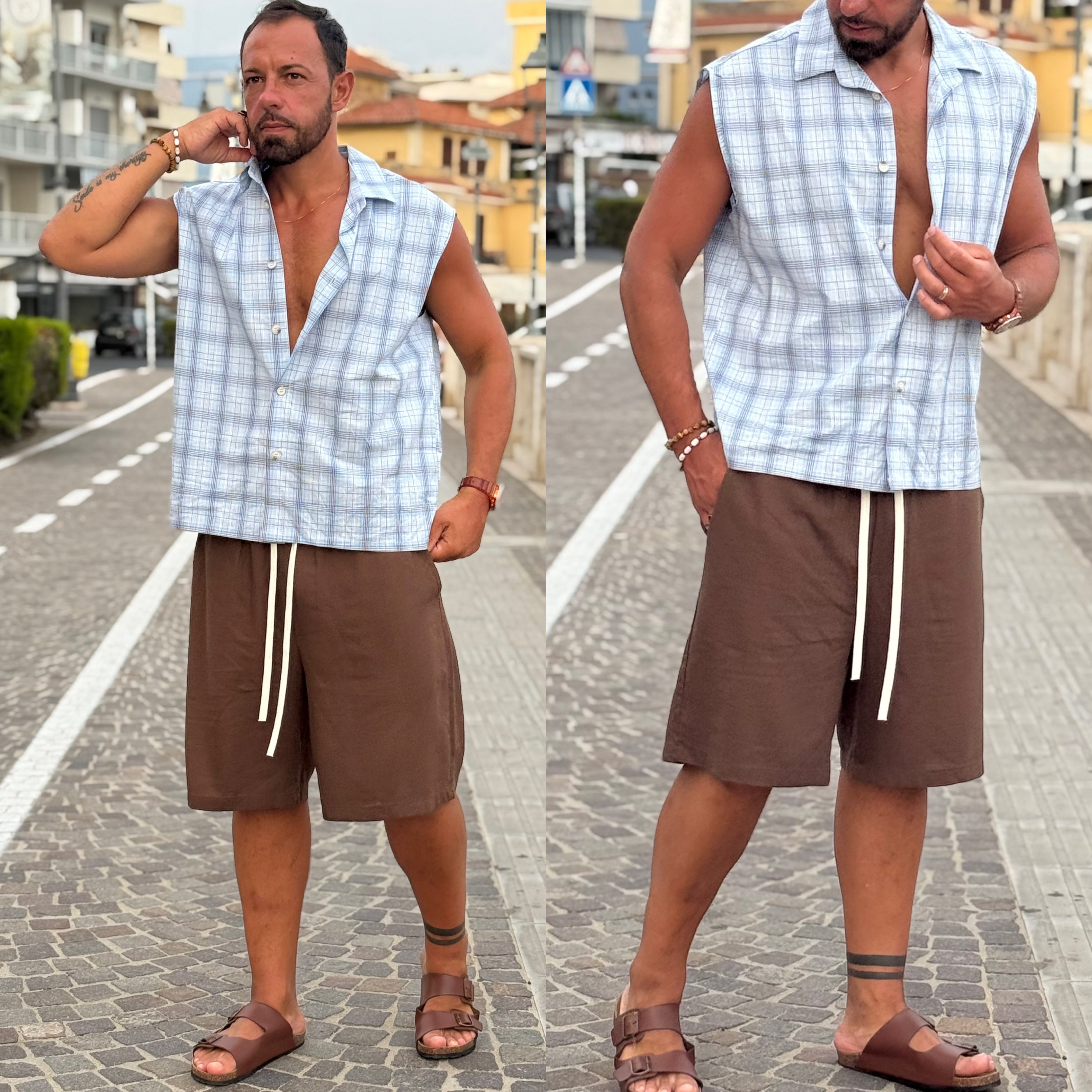 Combo bermuda e camicia smanicata TEXAS