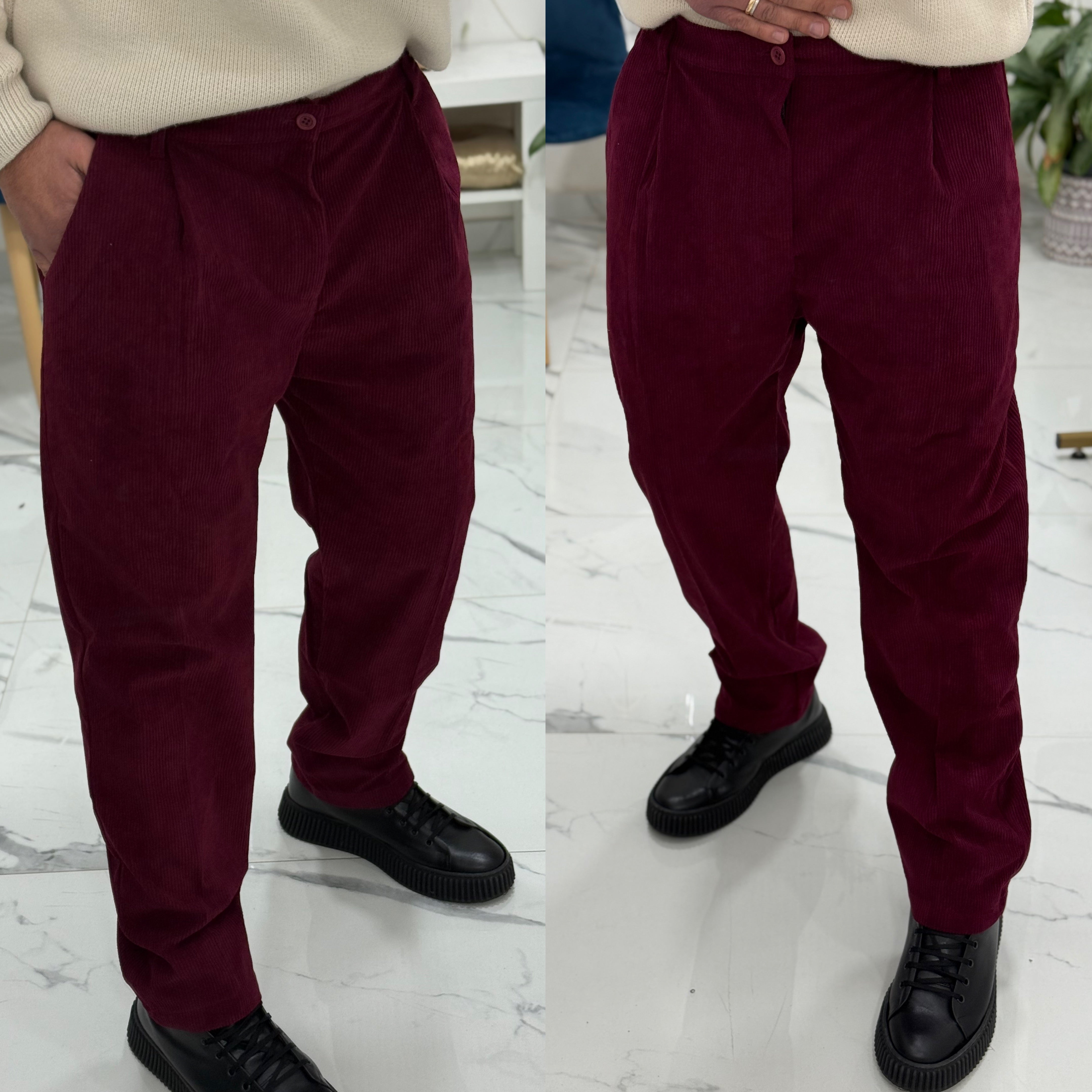 Pantalone baggie in velluto Tokyo