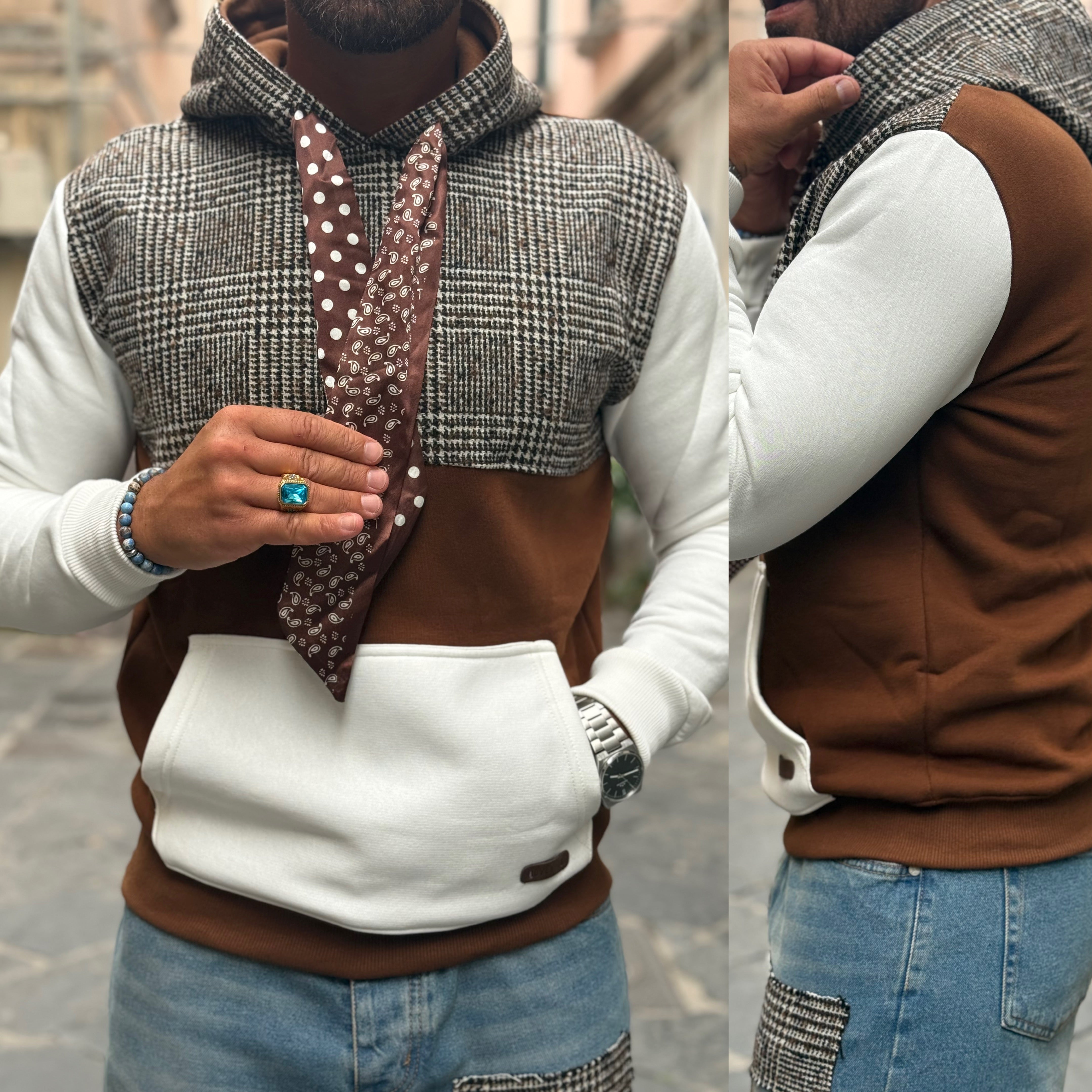 Coordinato felpa e jeans toppe Overd