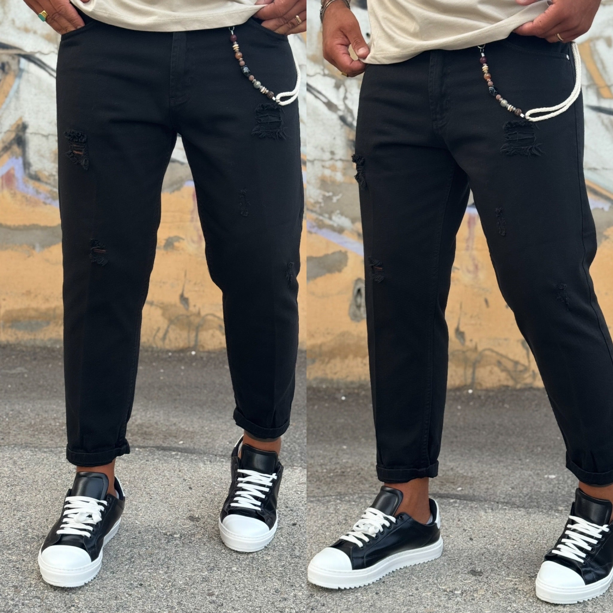 Jeans regular strappato blacksandey