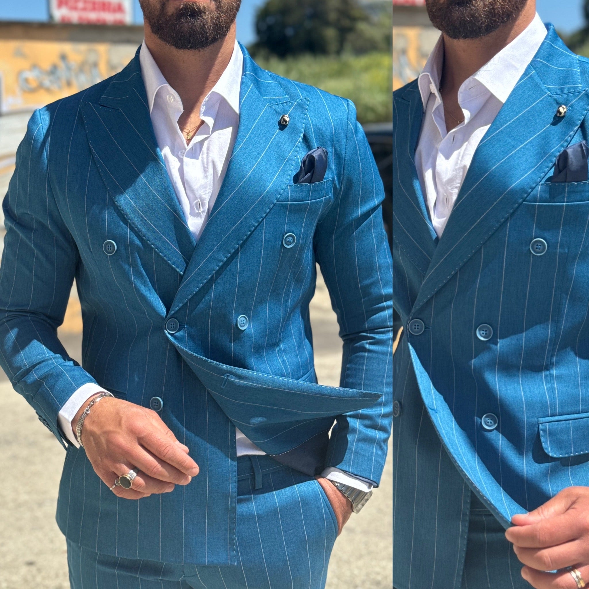 Abito gessato doppiopetto  sartoriale Milan