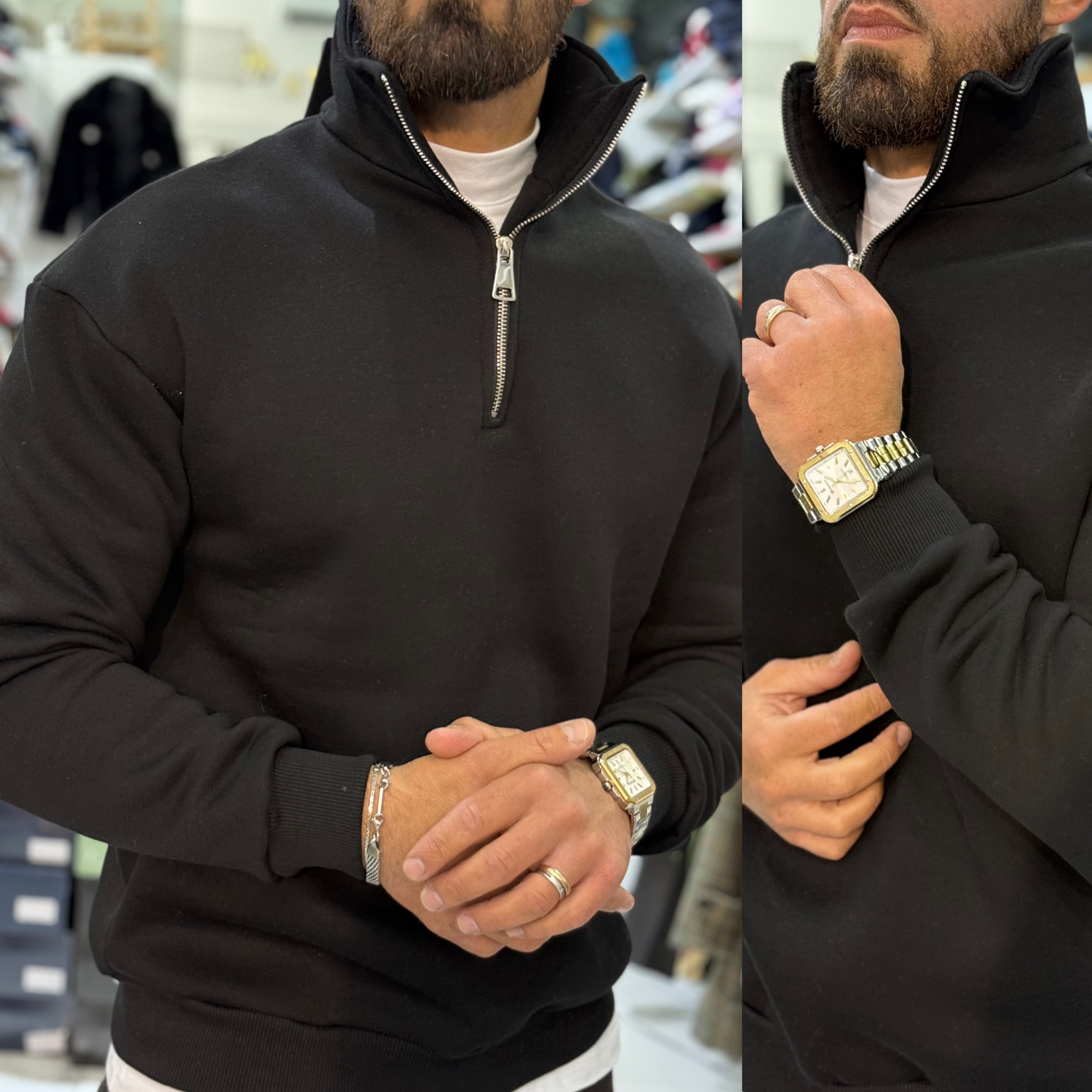 Felpa mezzocollo zip London