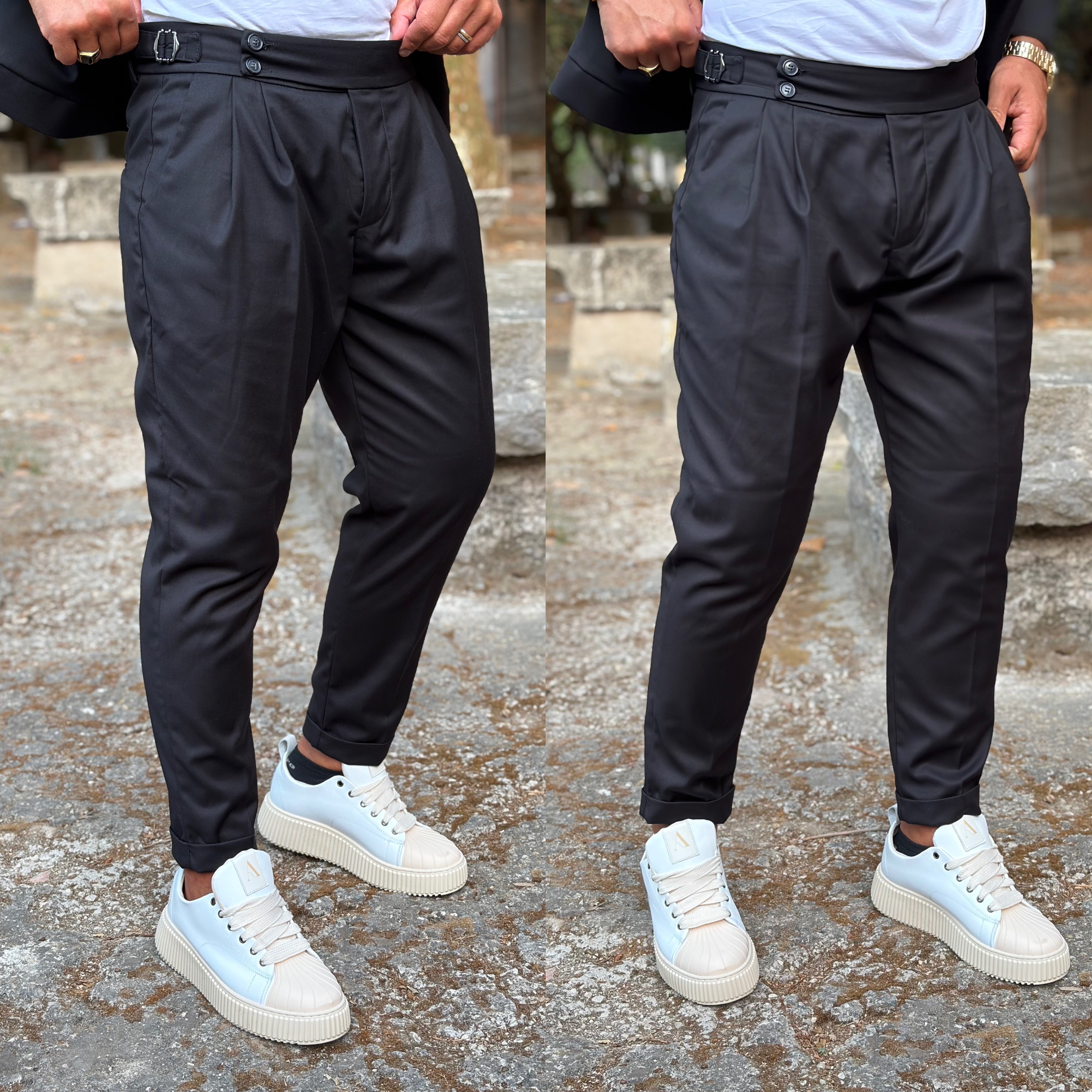 Coordinato sariano limited pantalone vita alta e giacca zaffiro