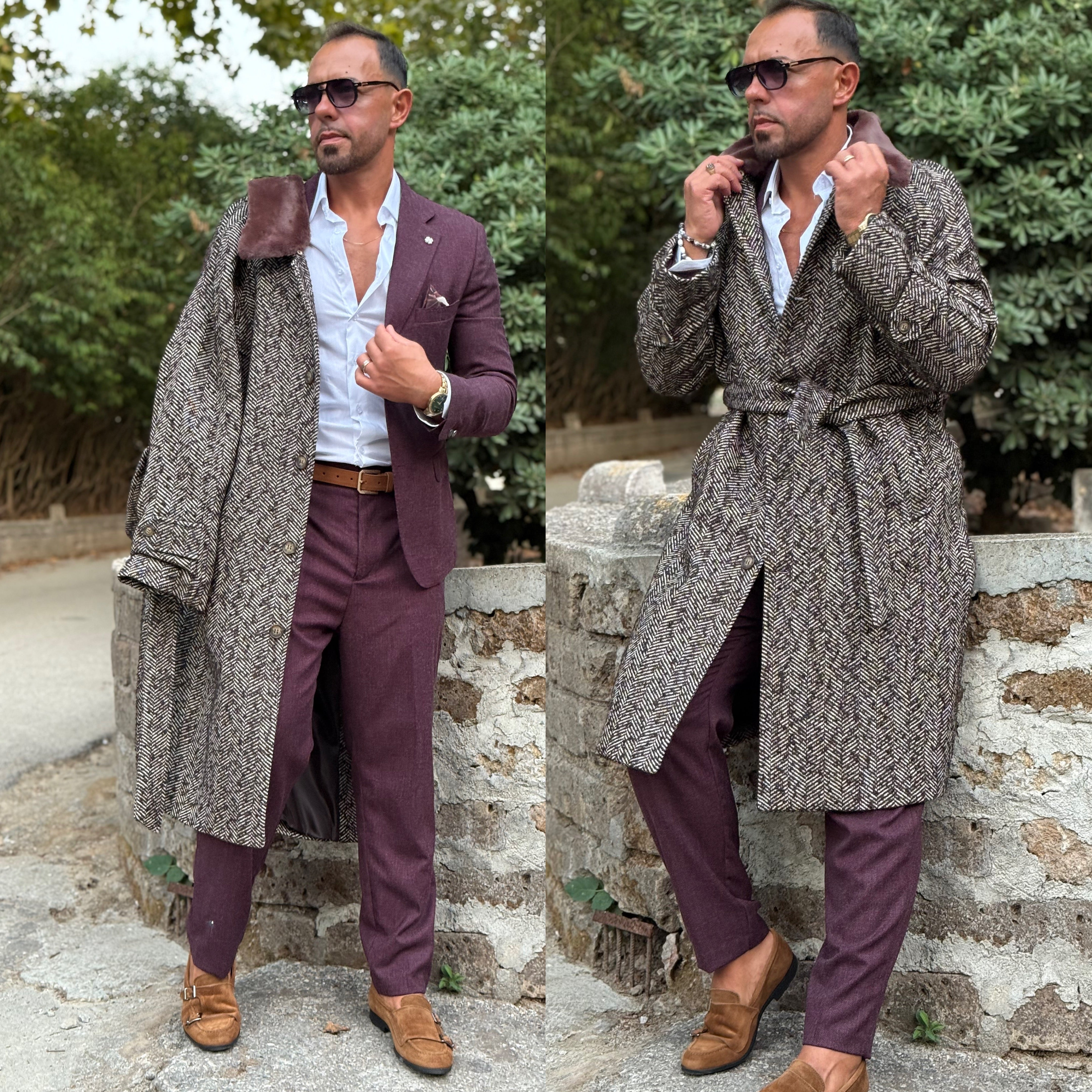Abito monopetto bordeaux elegante Overd