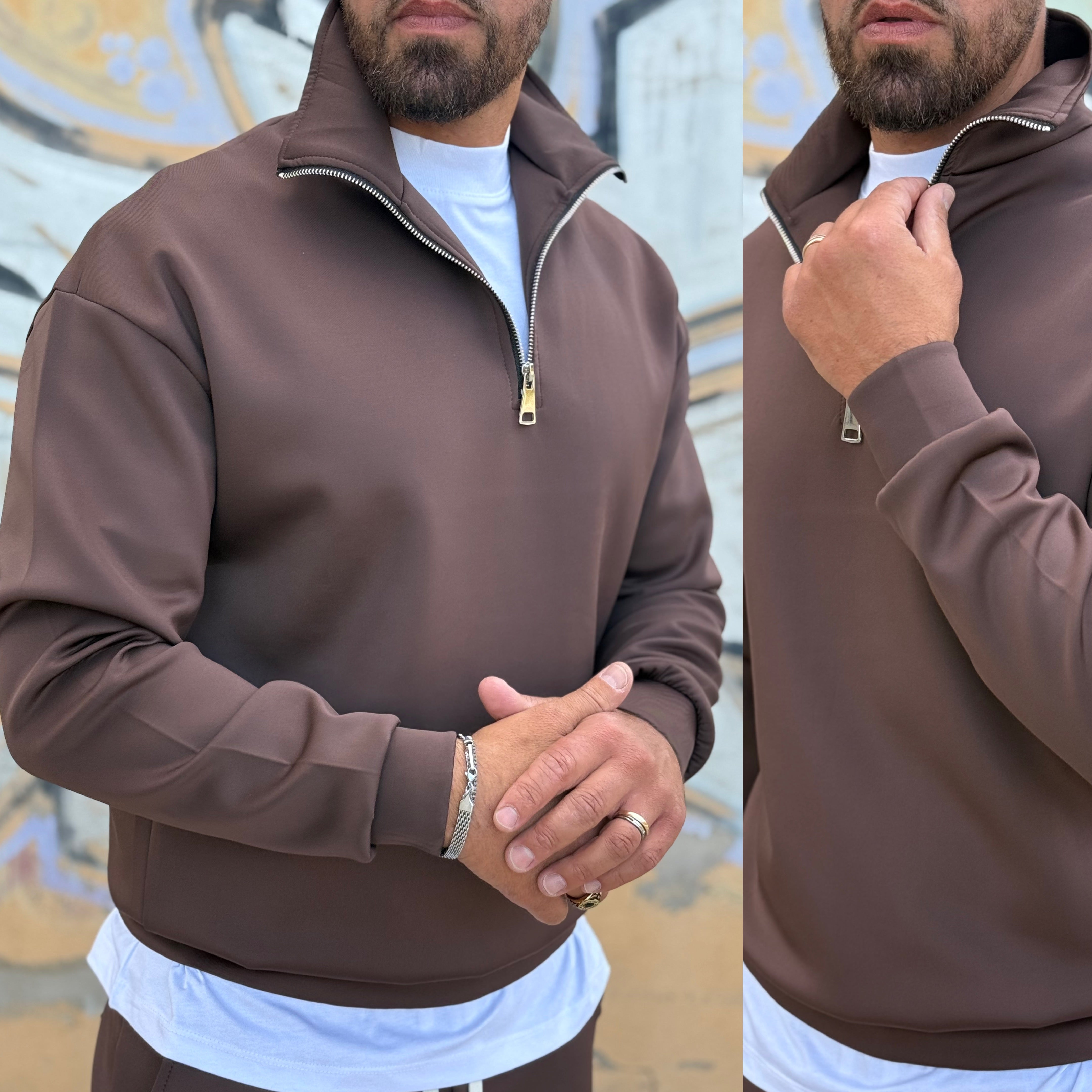 Tuta fondo largo felpa zip Duca Homme