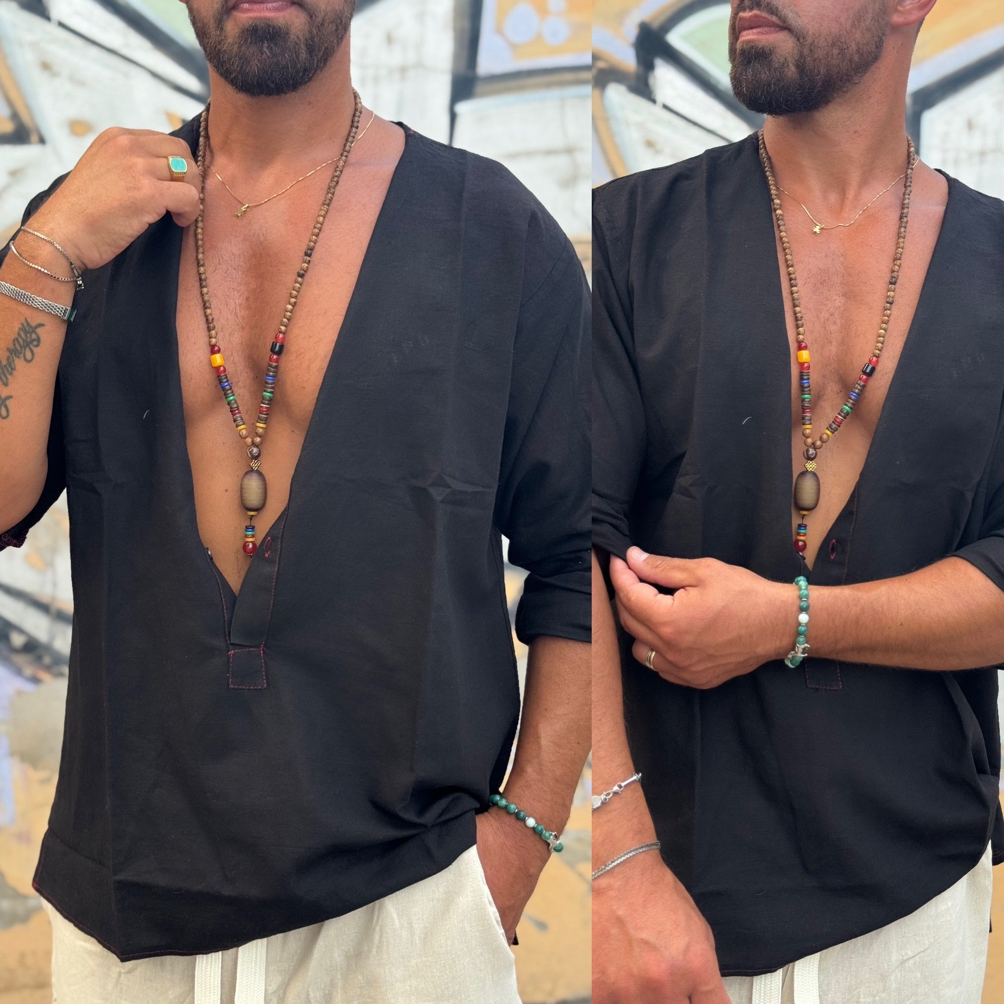 Camicia coreana in lino malibu
