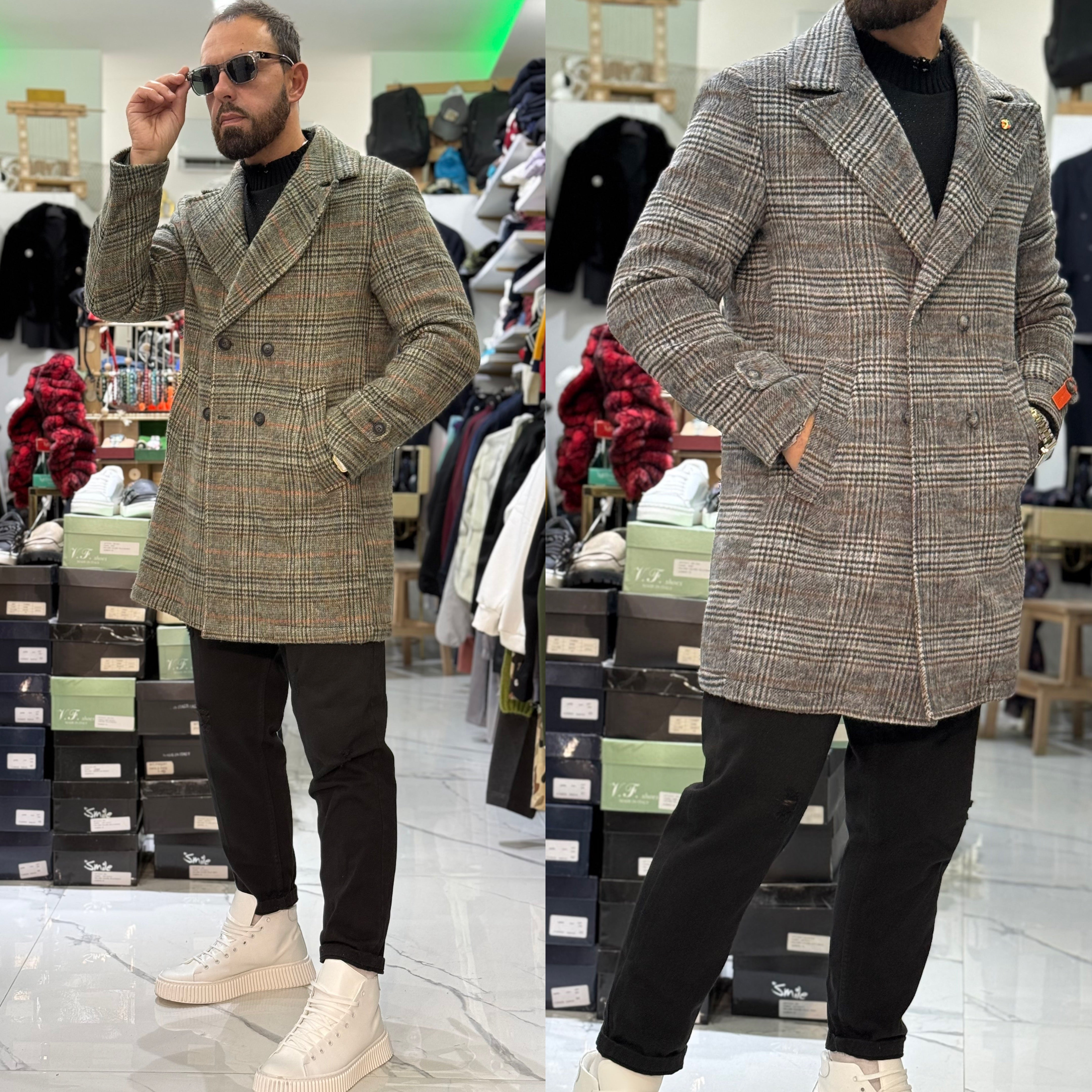 Cappotto London con martingana scozzese