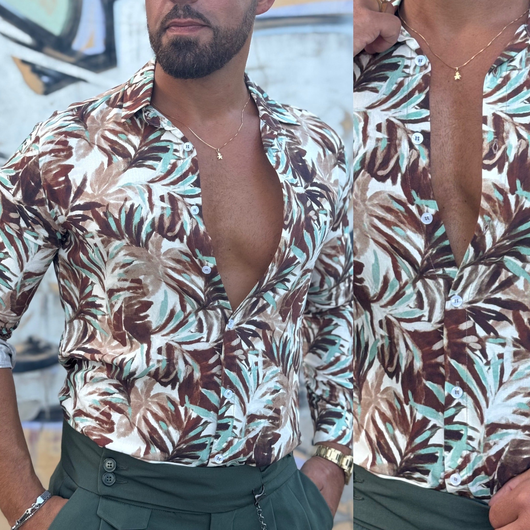 Combo gilet pantalone e Camicia Animalier