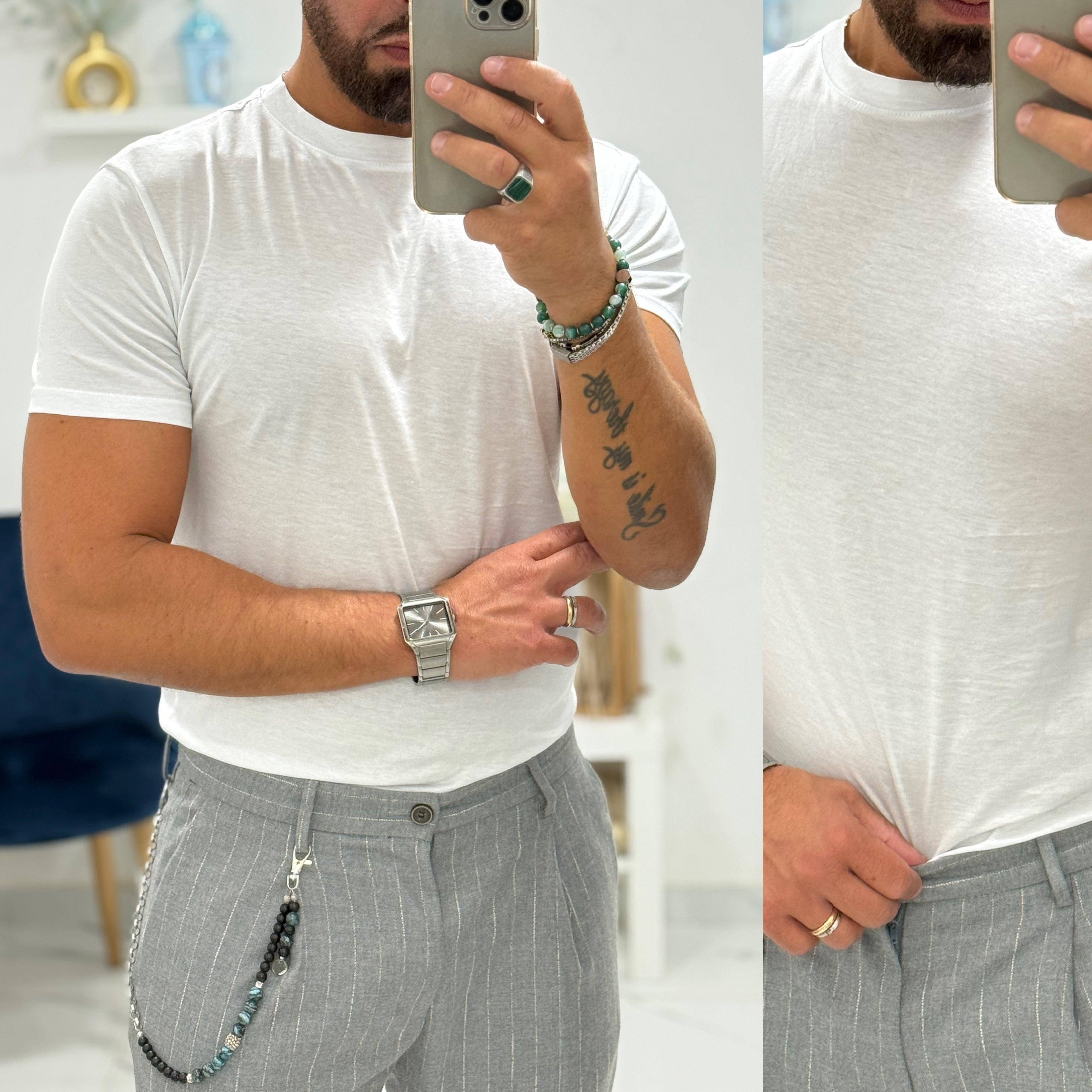 T-Shirt effetto filo di Scozia lucido sim Blacksunday