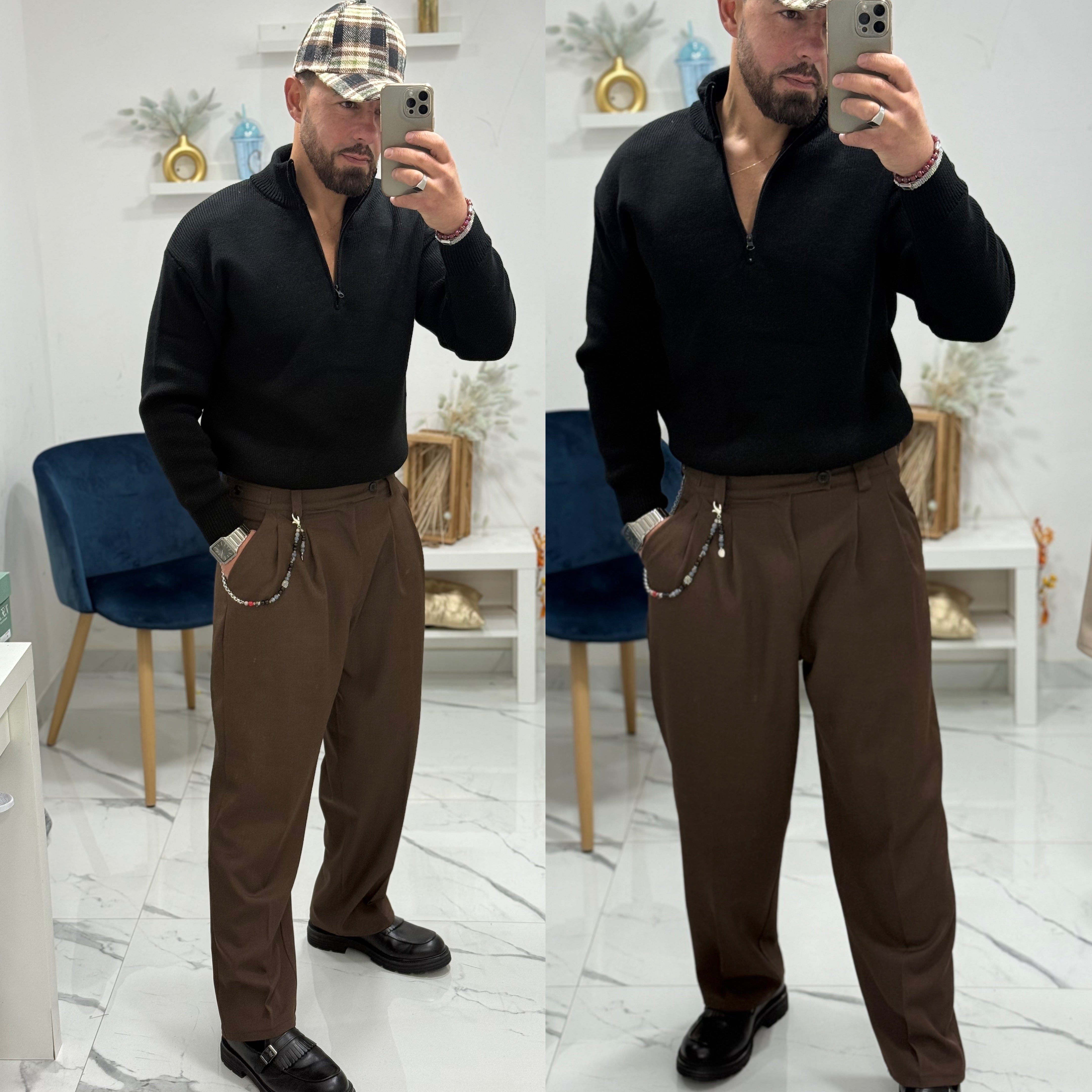 Maglione mezzocollo zip Style